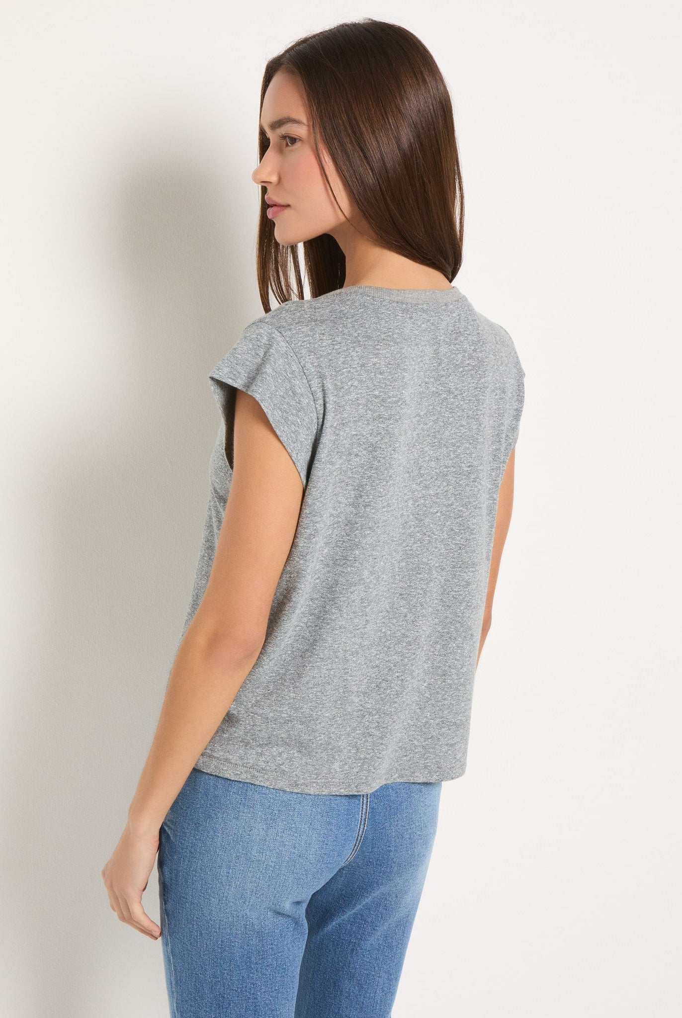 Heather Grey $|& SEAS Tides Winged Muscle Tank - SOF Back