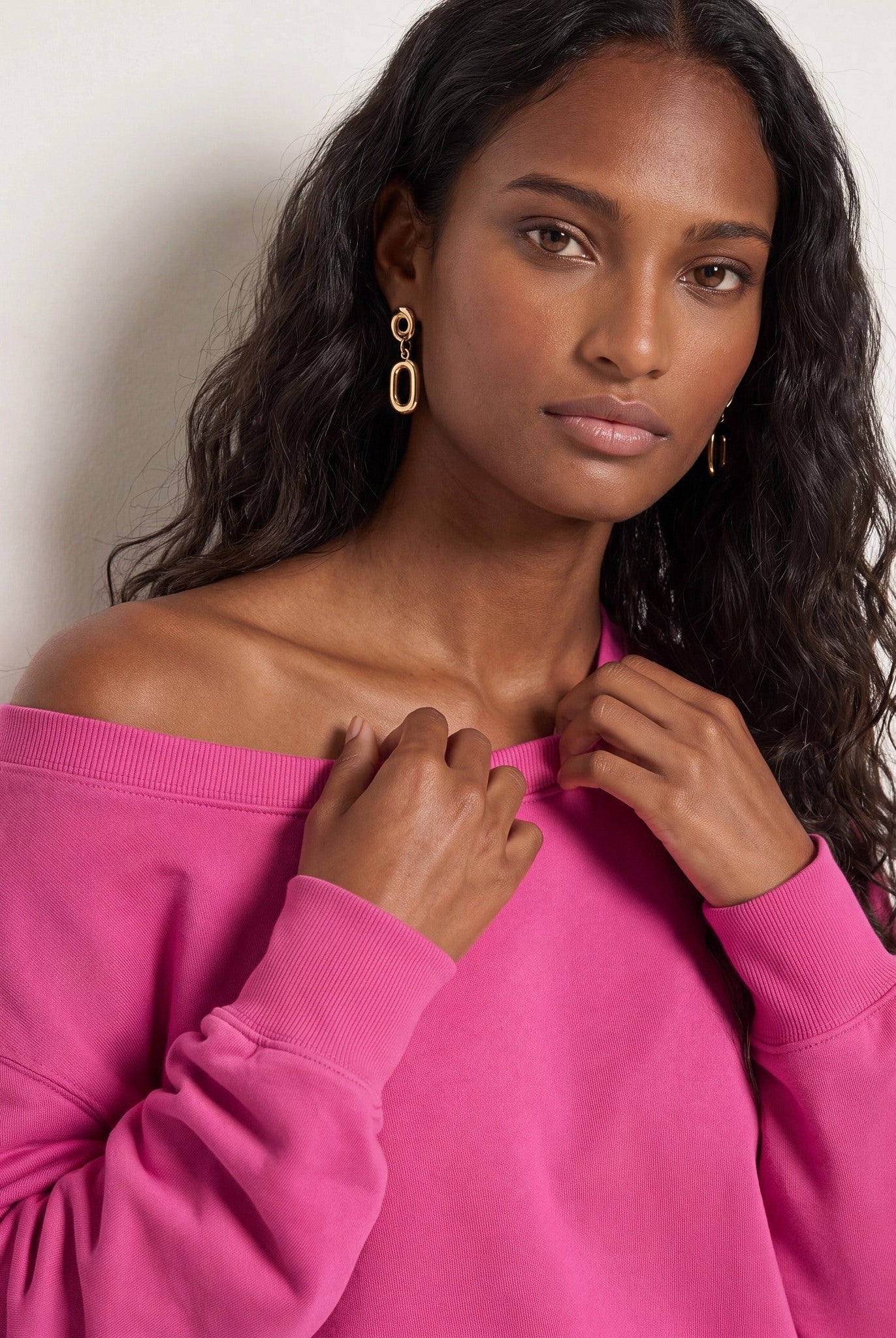 Rouge $|& SEAS Brooksville One Shoulder Sweatshirt - SOF Back