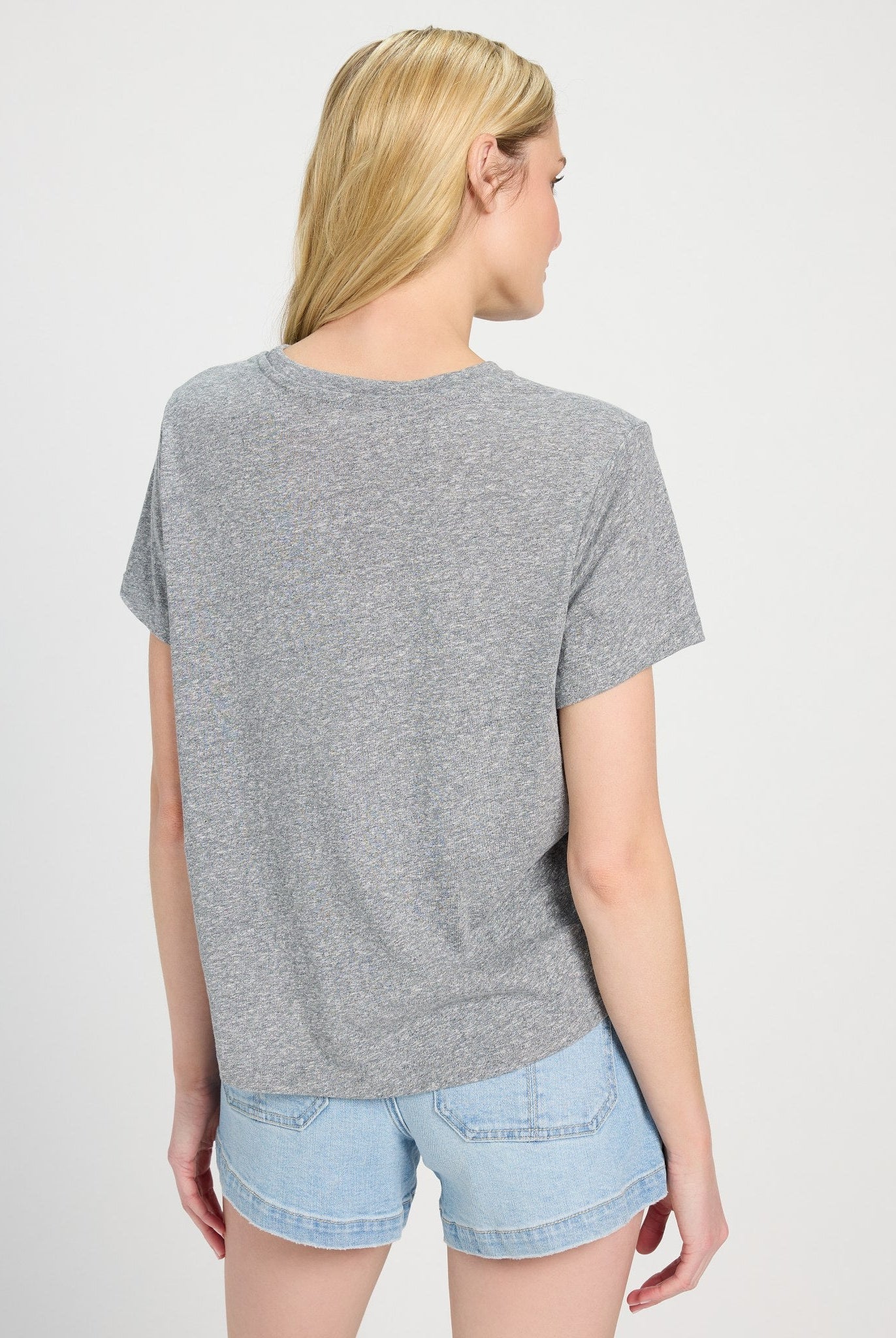 Heather Grey $|& SEAS Luna Pocket Tee - SOF Back