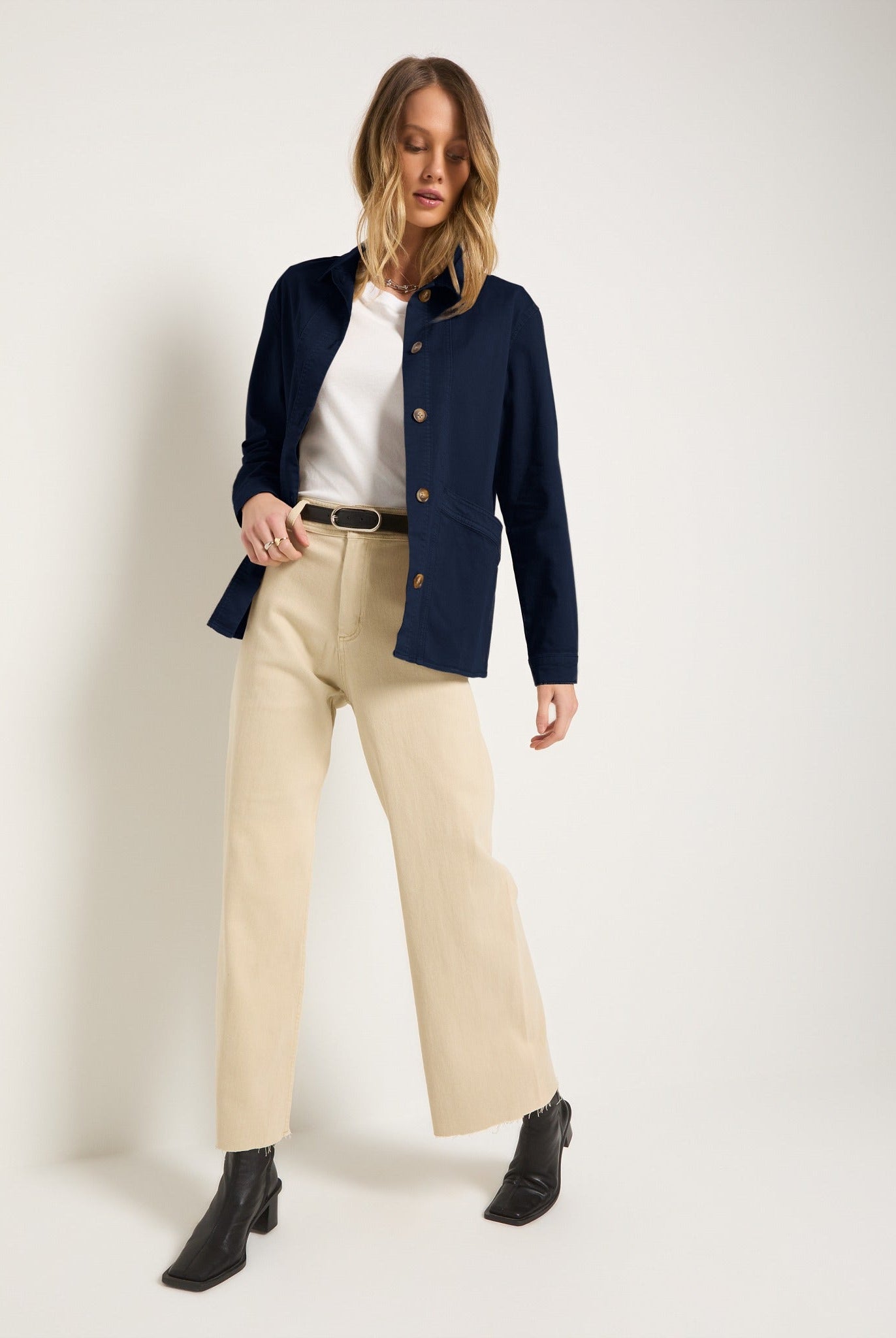 Washed Mariner Midnight $|& SEAS Pierside Twill Chore Jacket - UGC On Fig