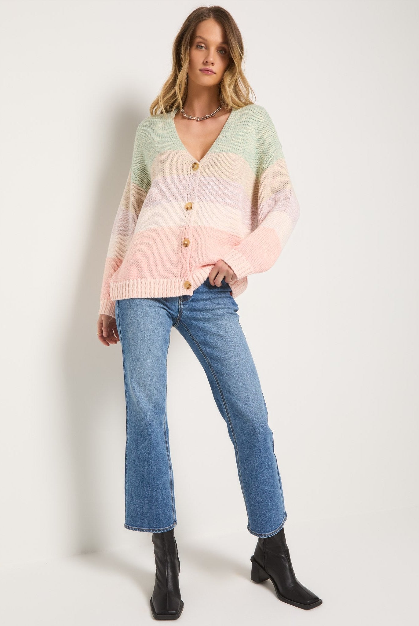 Beachy Blush Ombre $|& SEAS Sailfin Ombre Cardigan - UGC On Fig