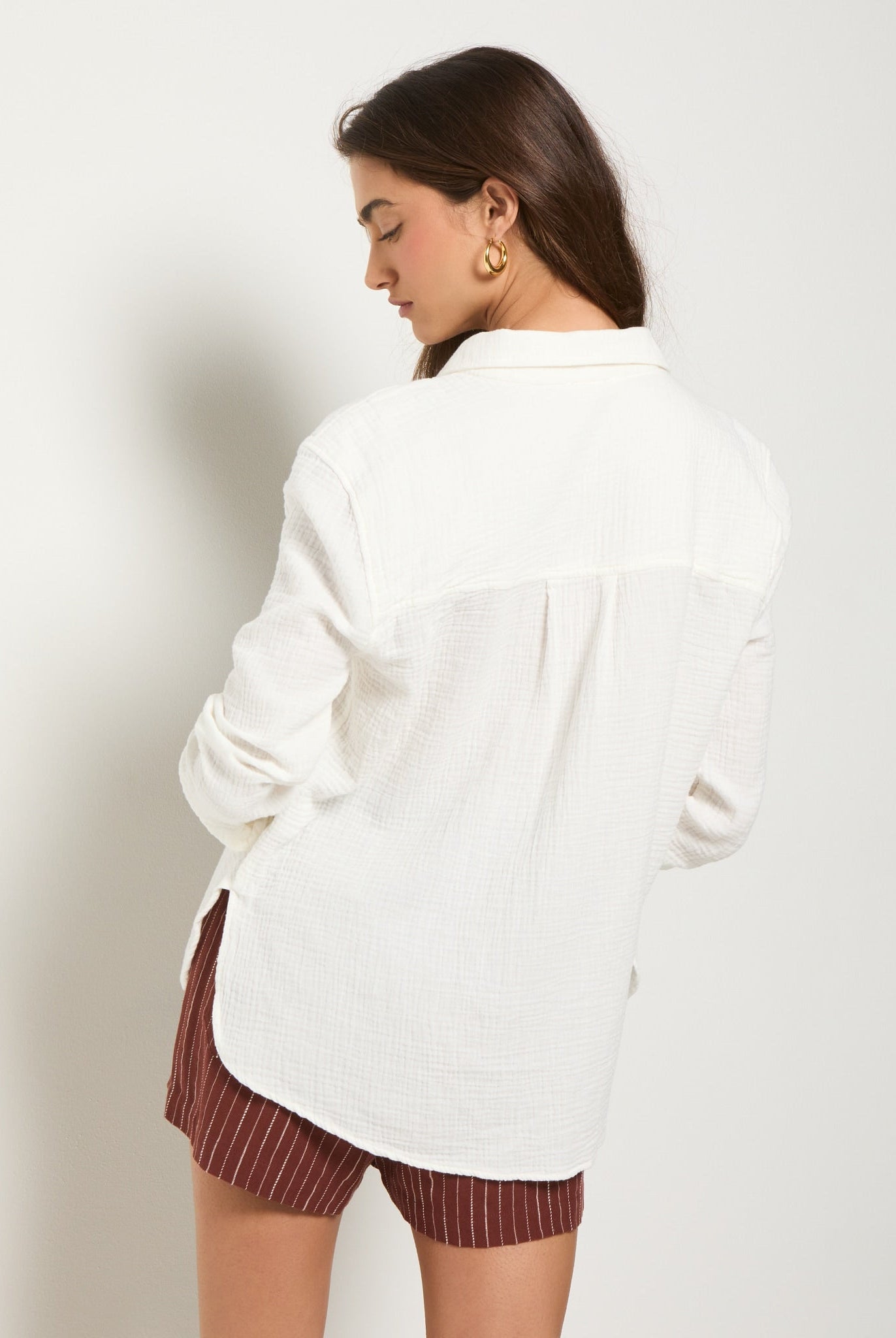 White $|& SEAS Whitecap Gauze Button Up Shirt - SOF Back