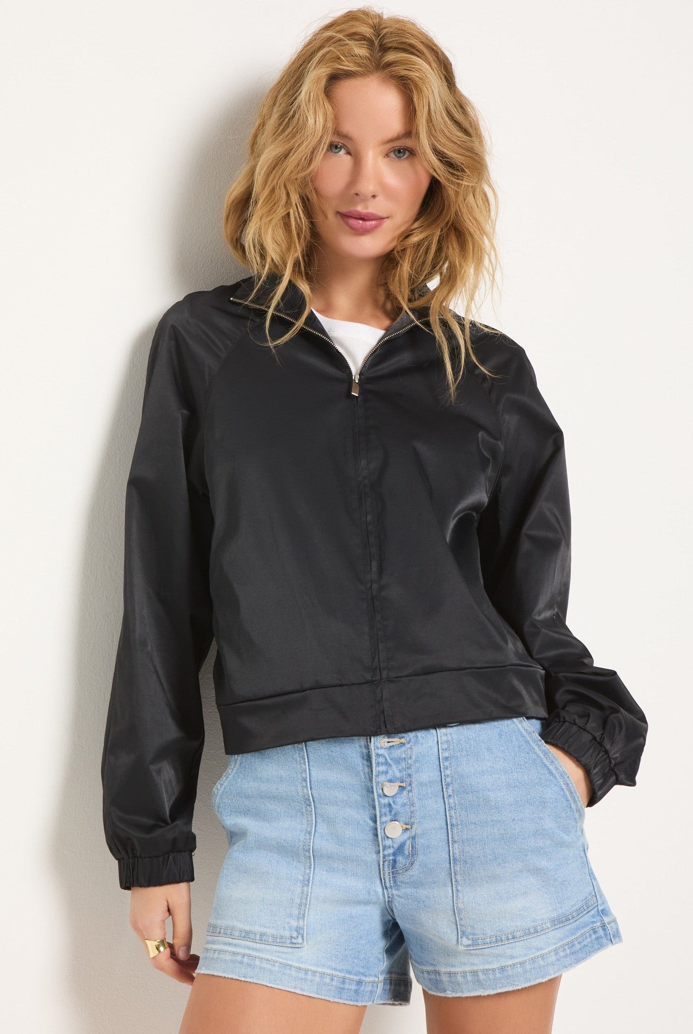 Black $|& SEAS Golden Hour Bomber Jacket - SOF Front