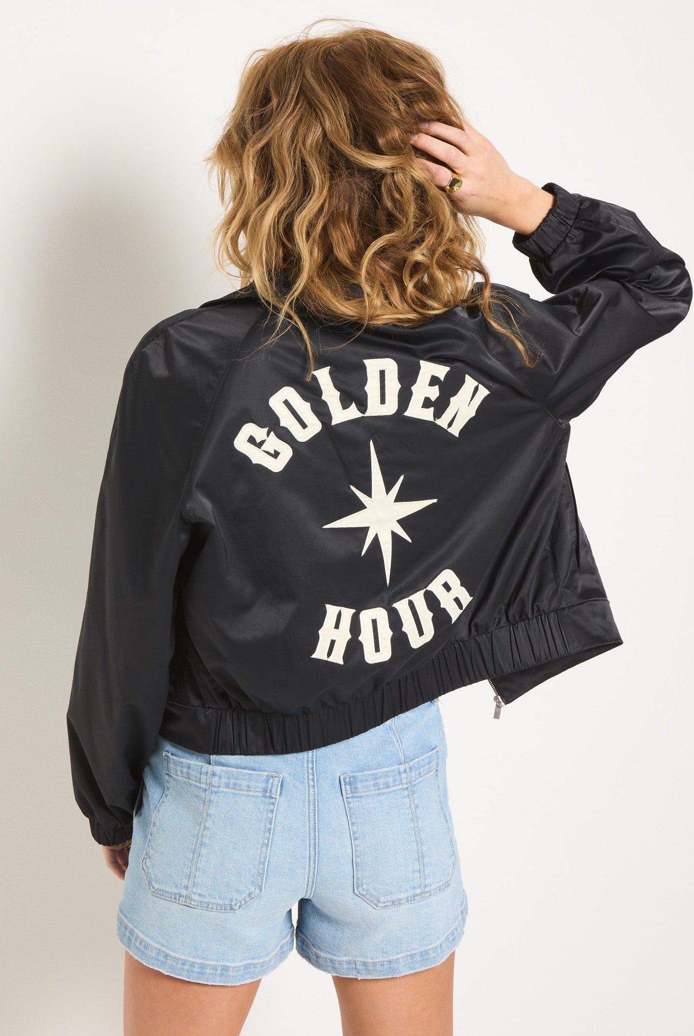 Black $|& SEAS Golden Hour Bomber Jacket - SOF Back