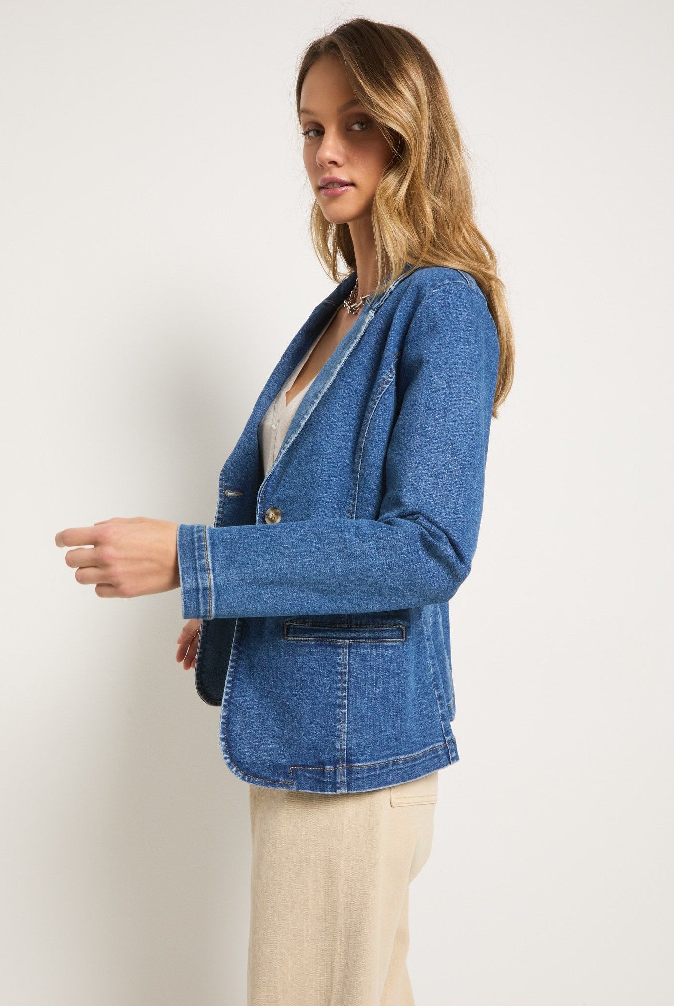 Medium Wash $|& SEAS Pacific Heights Blazer - VOF Side