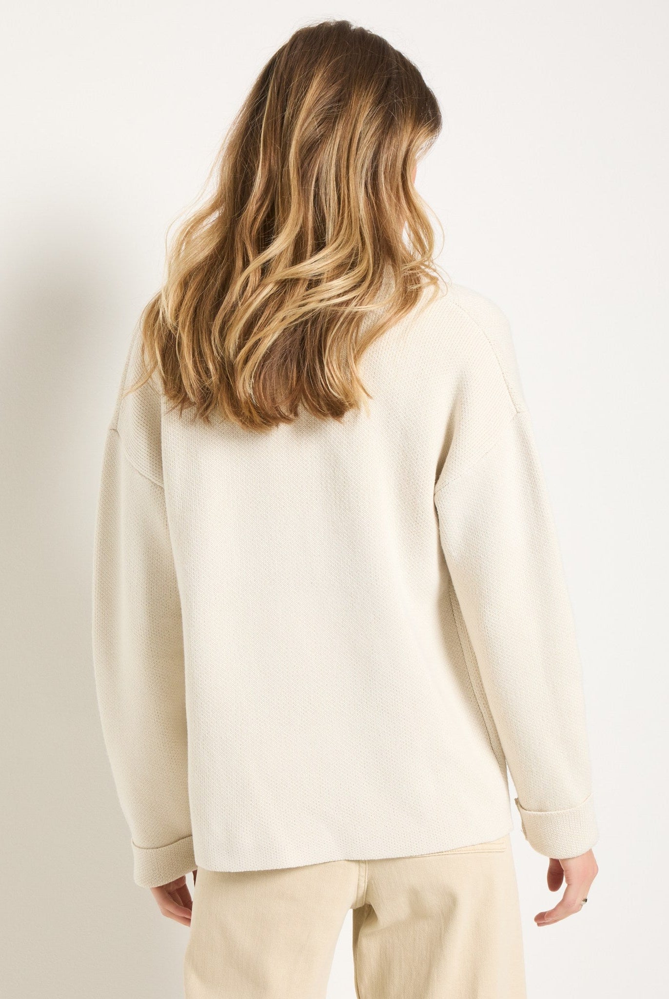 Cream $|& SEAS Stellar Drape Front Cardigan - SOF Back