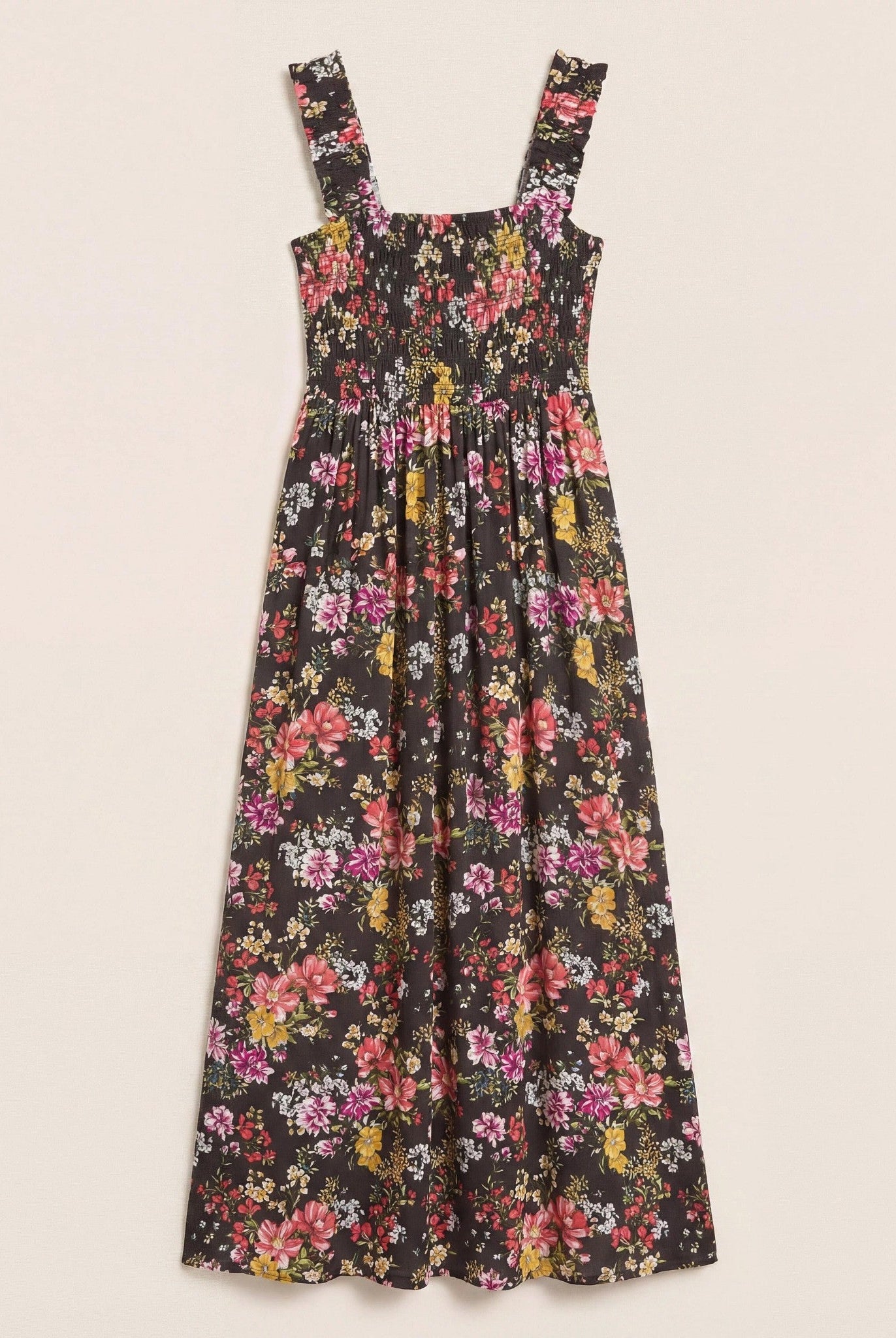 Multi Floral $|& SEAS Westbreeze Printed Smocked Maxi Dress - Hanger Detail