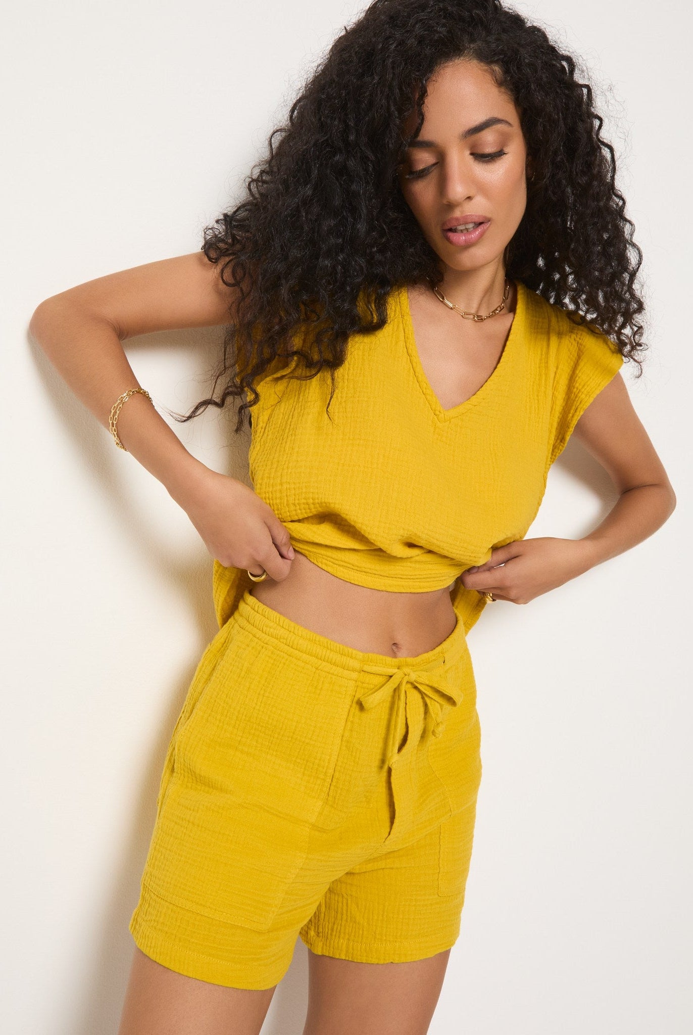 Amber Haze $|& SEAS Seafoam Gauze Short - VOF Front