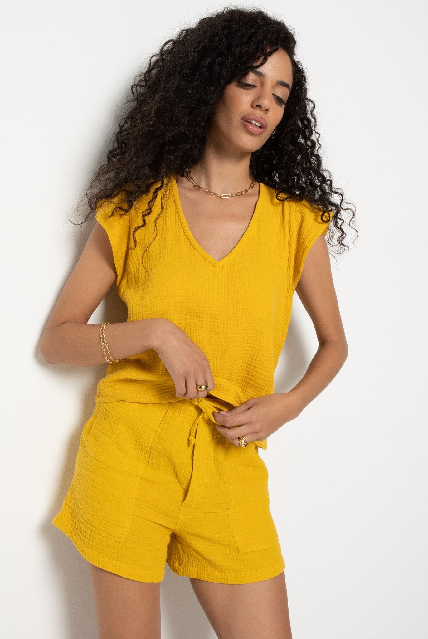 Amber Haze $|& SEAS Seafoam Gauze Short - SOF Full Front