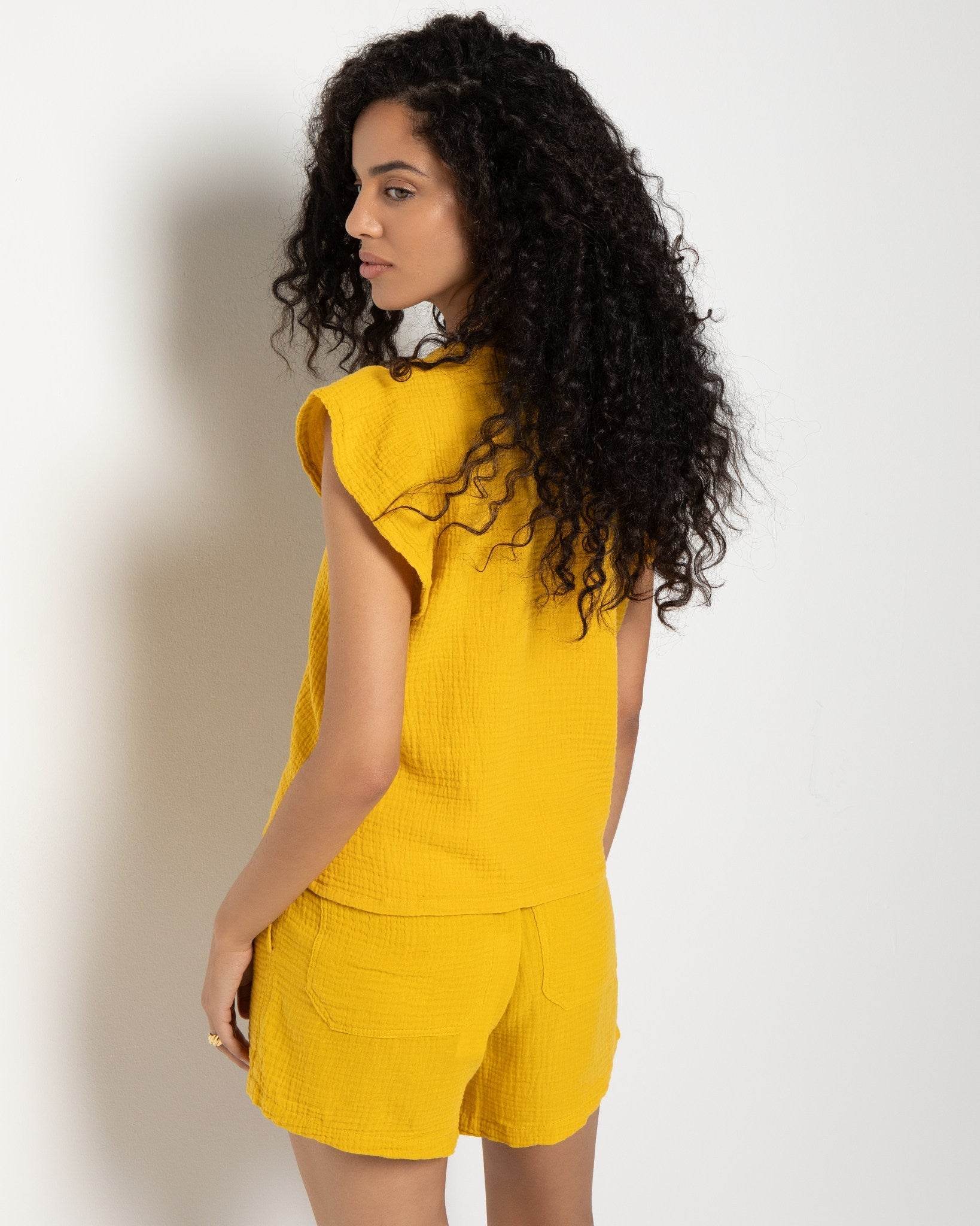 Amber Haze $|& SEAS Seafoam Gauze Short - SOF Back