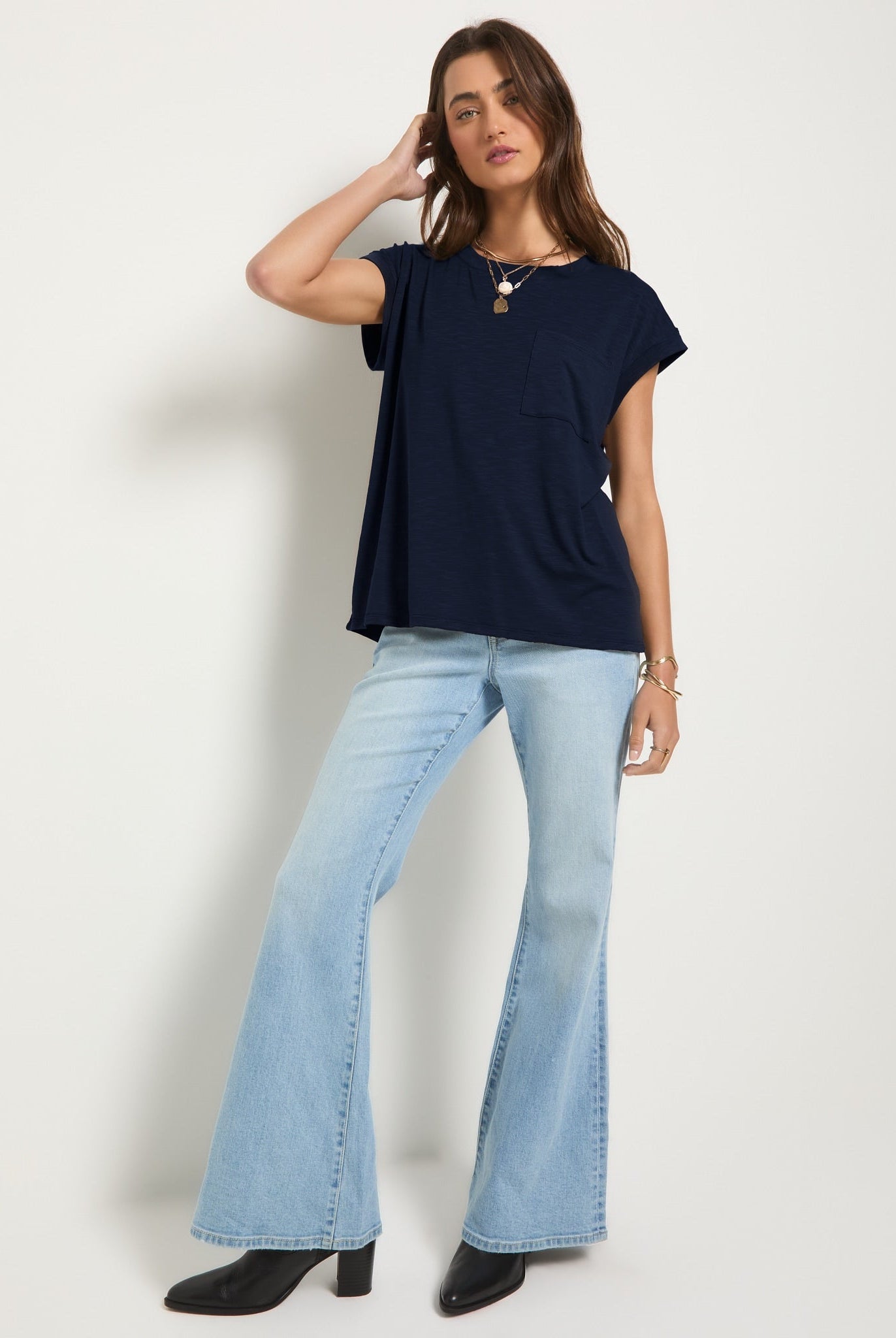 Sapphire $|& SEAS Merrit Island Short Sleeve Tee - VOF Front
