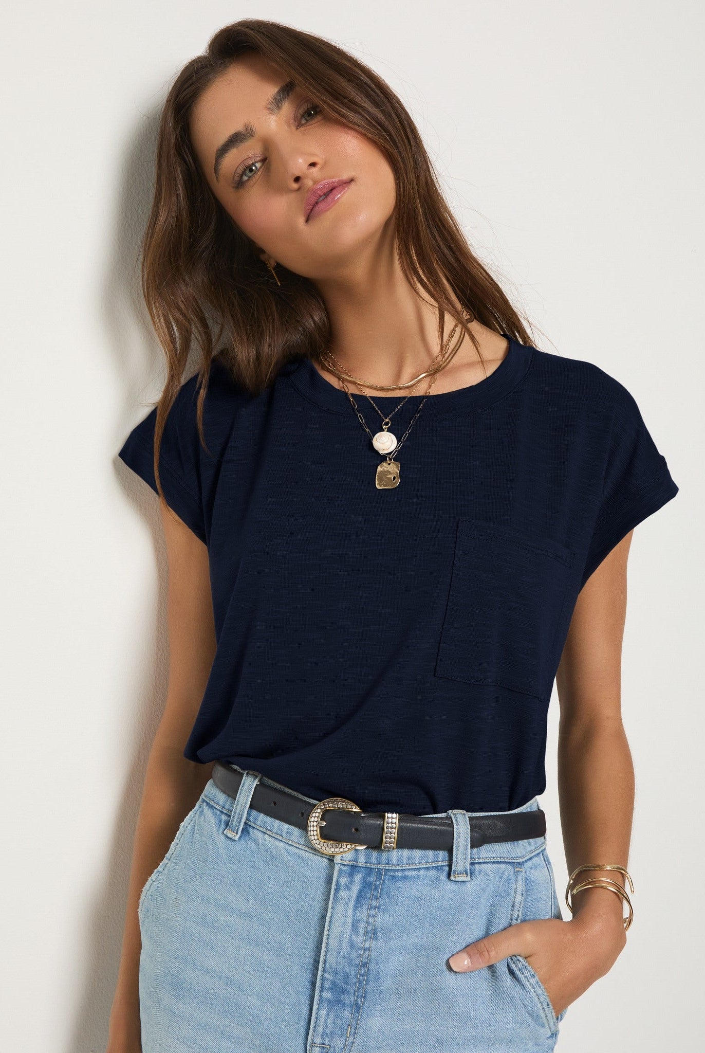 Sapphire $|& SEAS Merrit Island Short Sleeve Tee - SOF Front