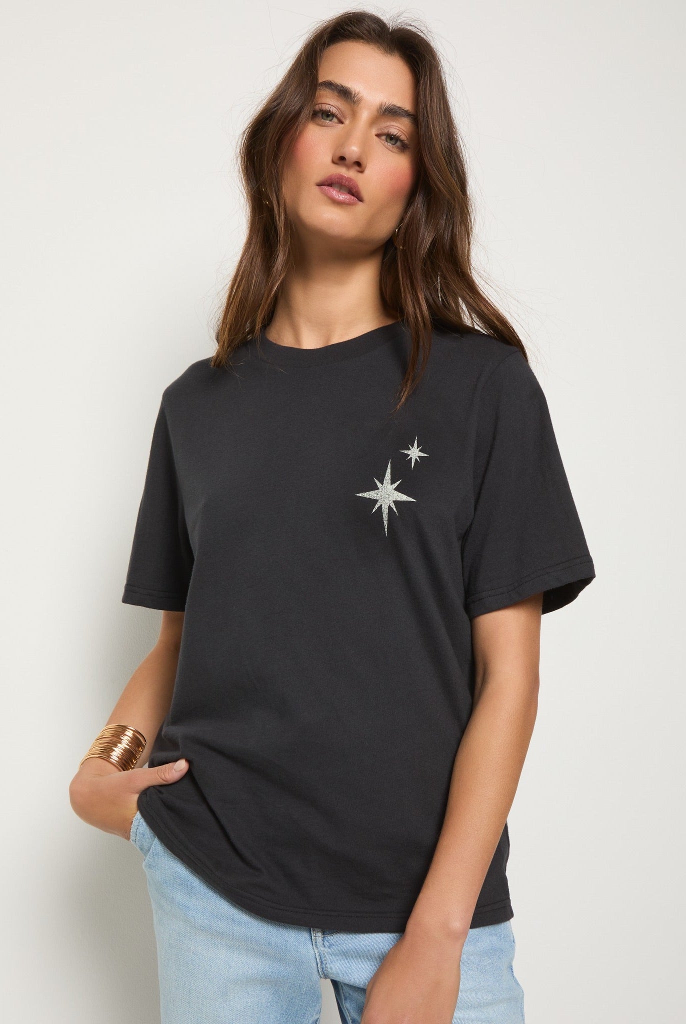 Faded Black $|& SEAS Golden Hour Current Relaxed Graphic Tee - VOF Front