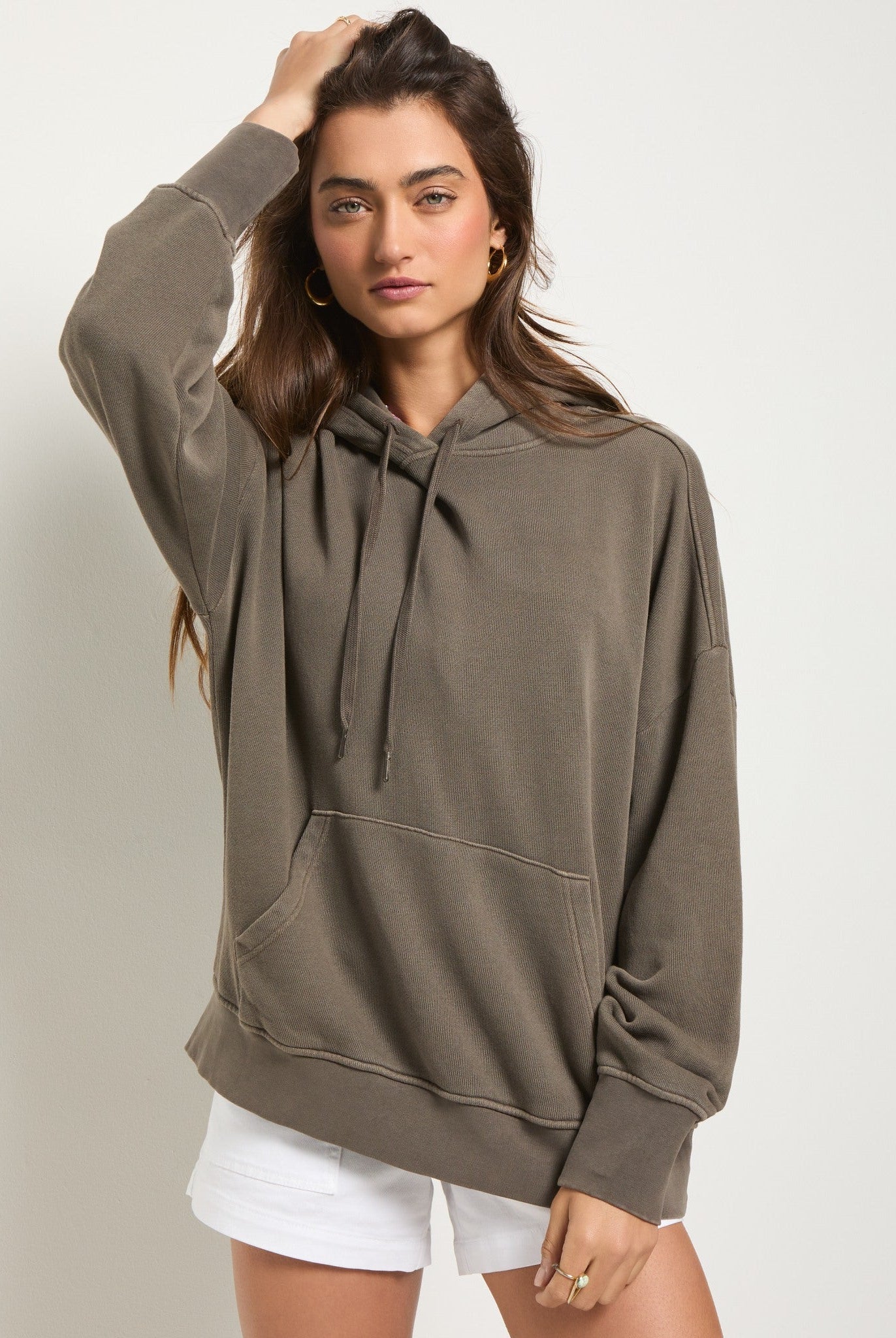 Truffle $|& SEAS Bayside Mineral Wash Hoodie - VOF Side