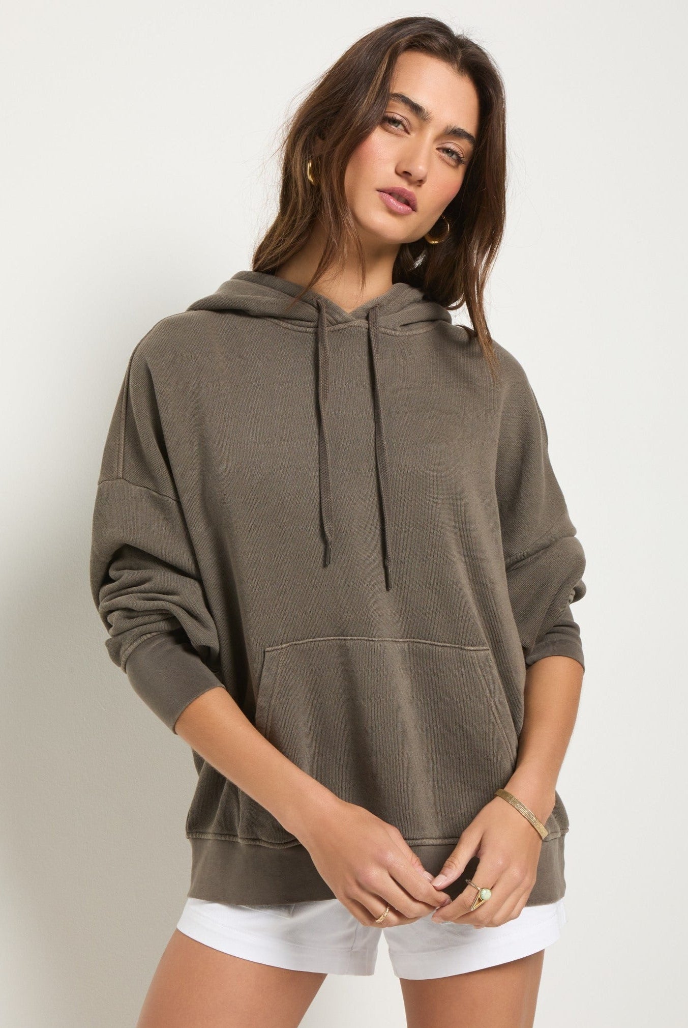 Truffle $|& SEAS Bayside Mineral Wash Hoodie - SOF Front