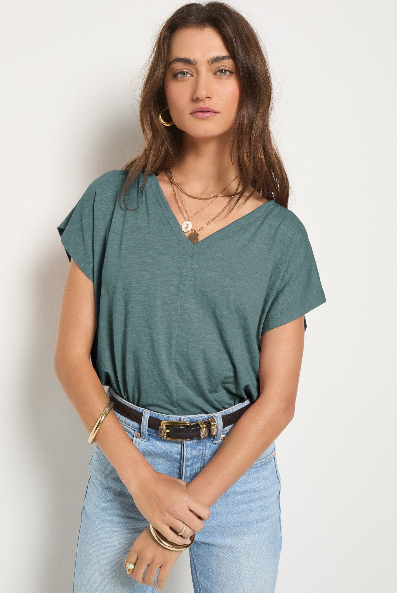Lagoon $|& SEAS SoCal Short Sleeved Top - SOF Front