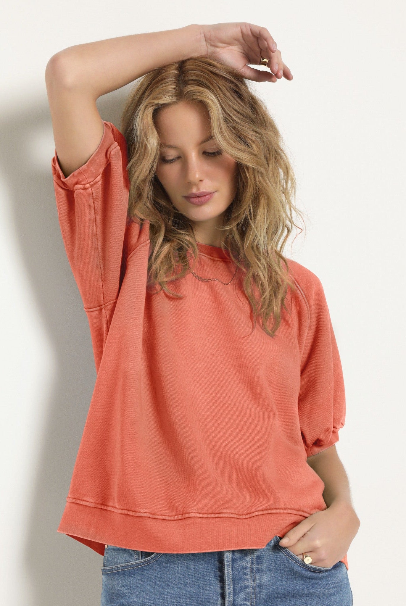 Sun Kissed $|& SEAS Sundeck Short Sleeve Sweatshirt - SOF Front