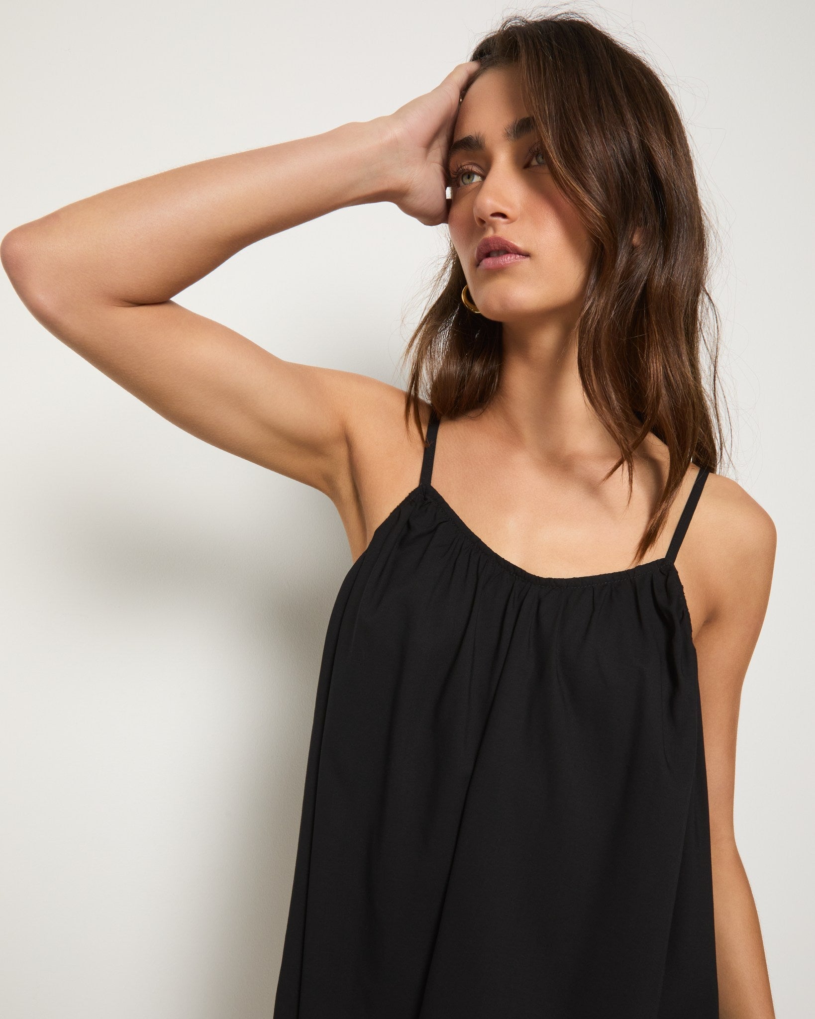 Black $|& SEAS Solana Spaghetti Strap Tank - SOF Full Front