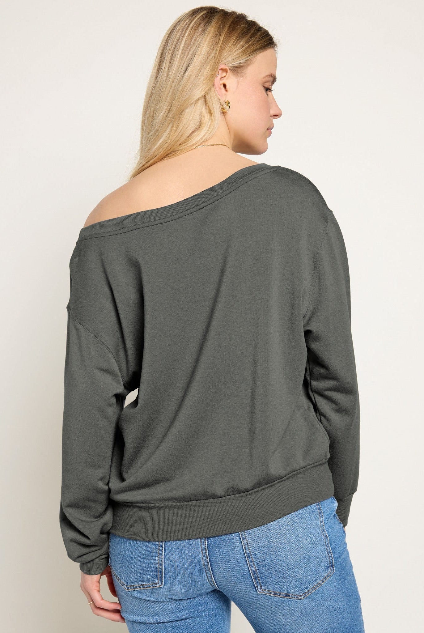 Eclipse $|& SEAS Brooksville One Shoulder Sweatshirt - SOF Back