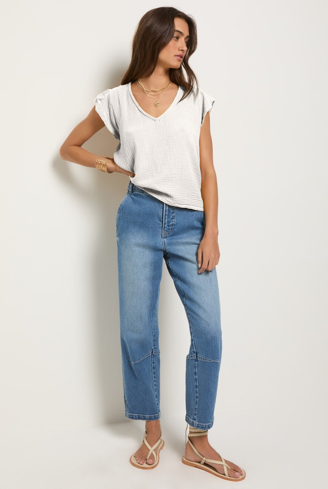 White $|& SEAS Gulls Gauze Tank - UGC On Fig