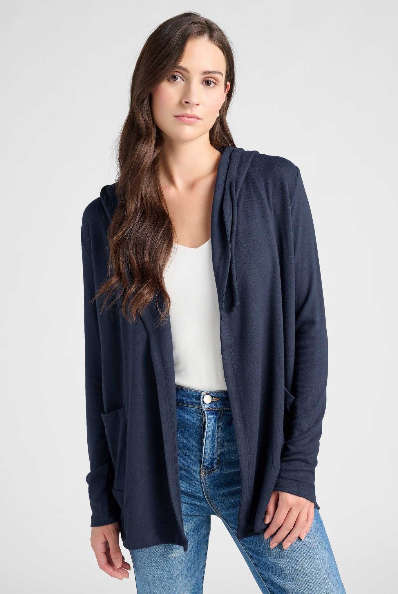 Mariner Midnight $|& SEAS Laguna Hooded Cardigan - SOF Front