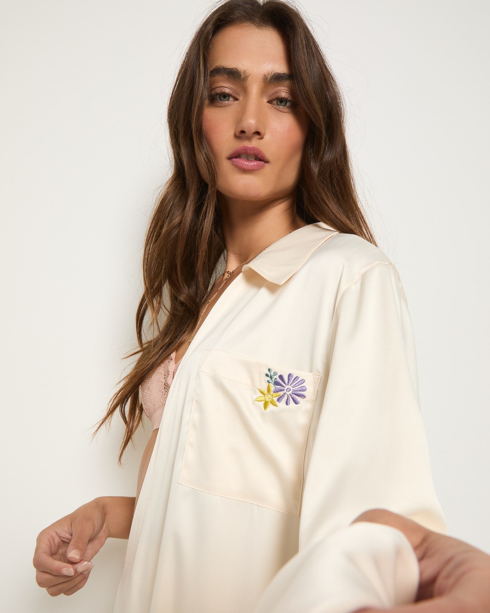 Cloud White $|& SEAS Romance Robe - SOF Full Front