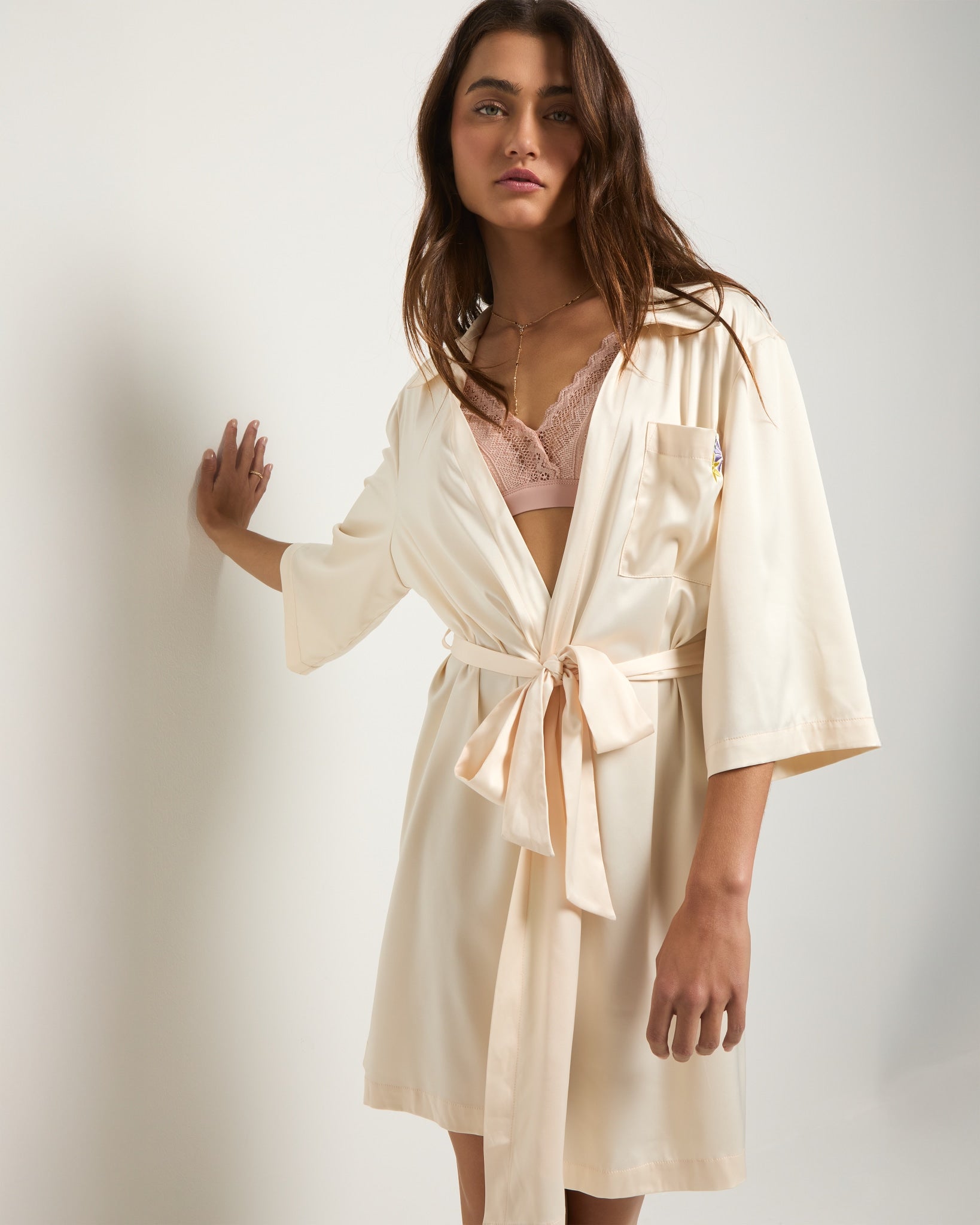 Cloud White $|& SEAS Romance Robe - SOF Front
