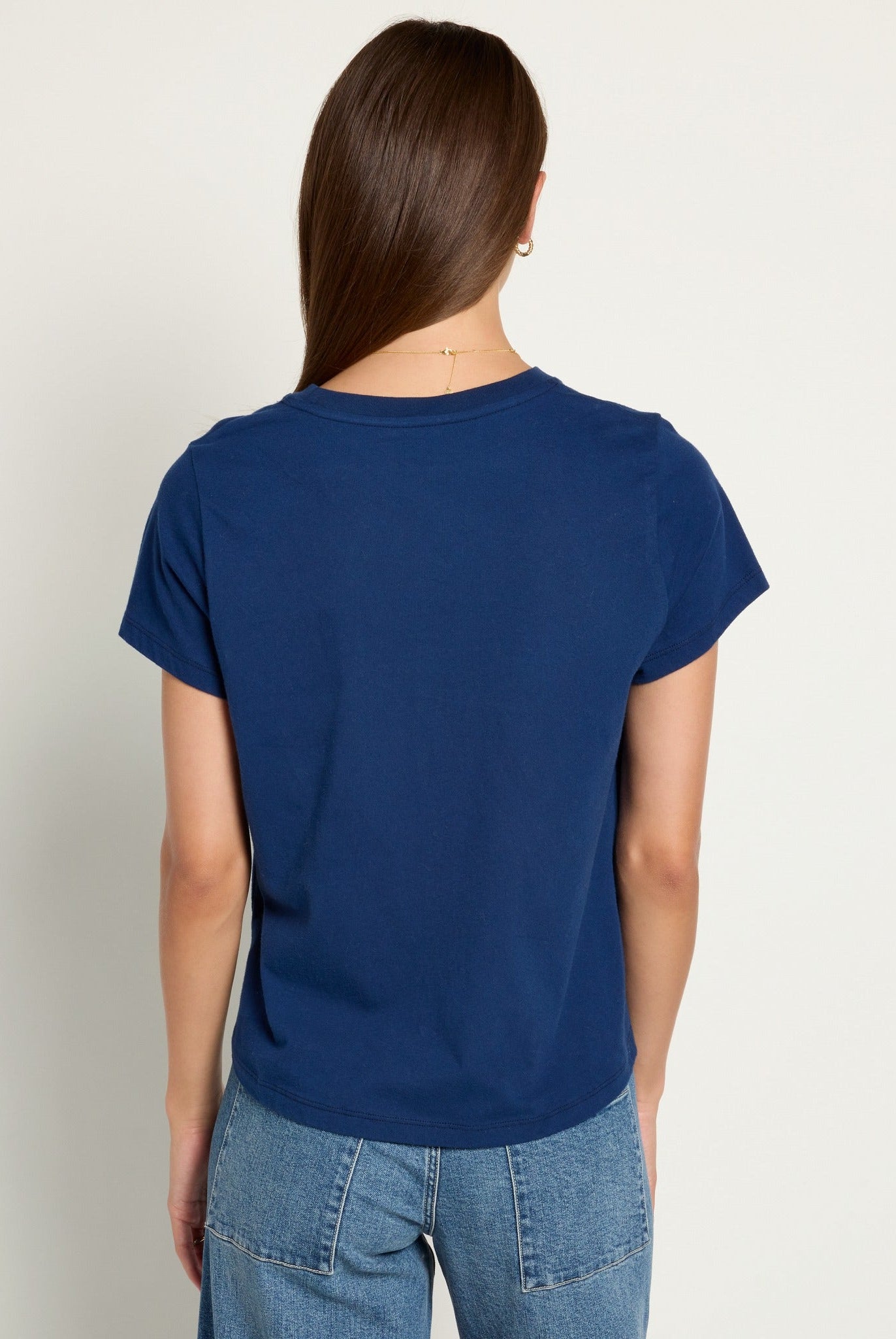 Sapphire $|& SEAS Luna Pocket Tee - SOF Back