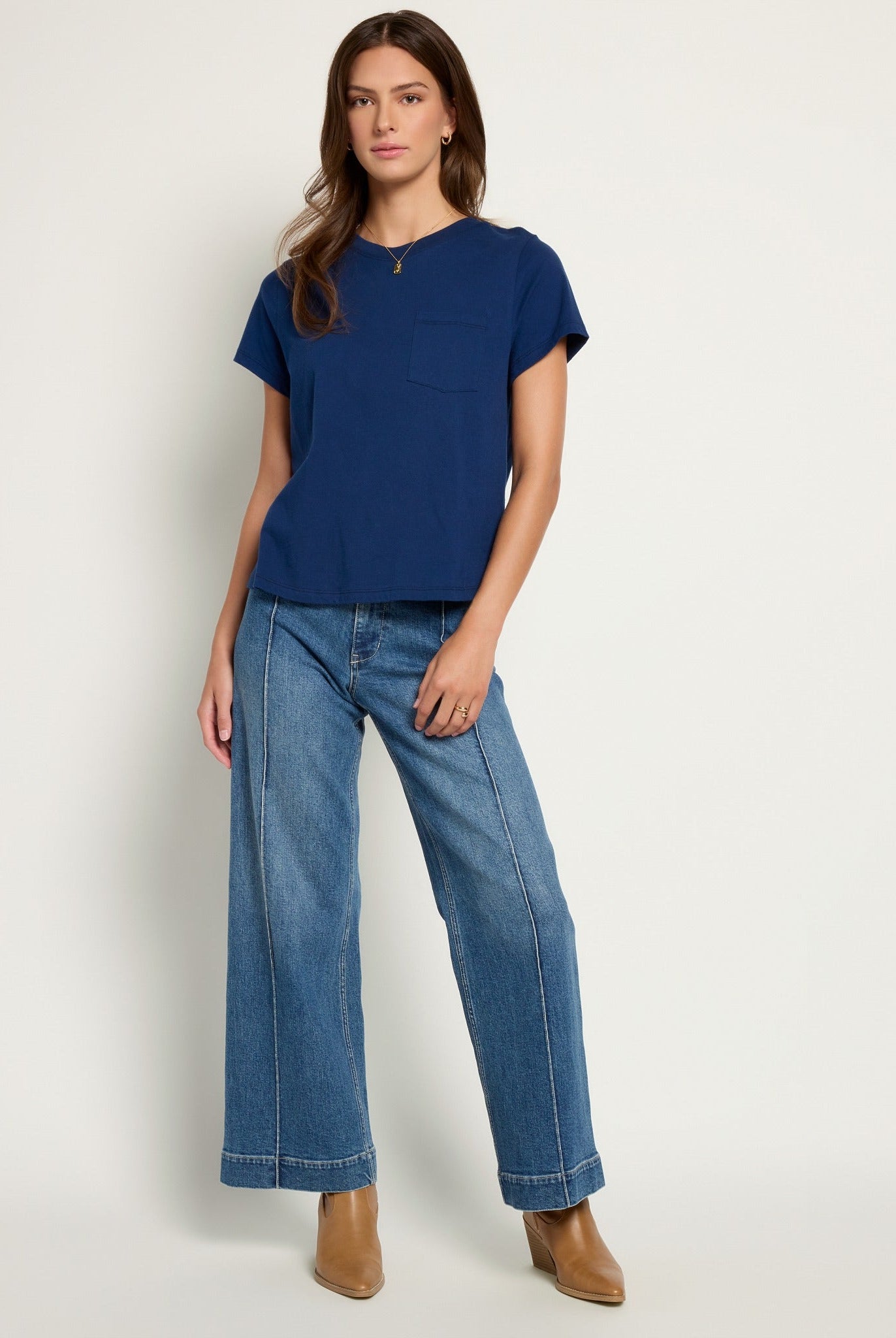 Sapphire $|& SEAS Luna Pocket Tee - UGC On Fig