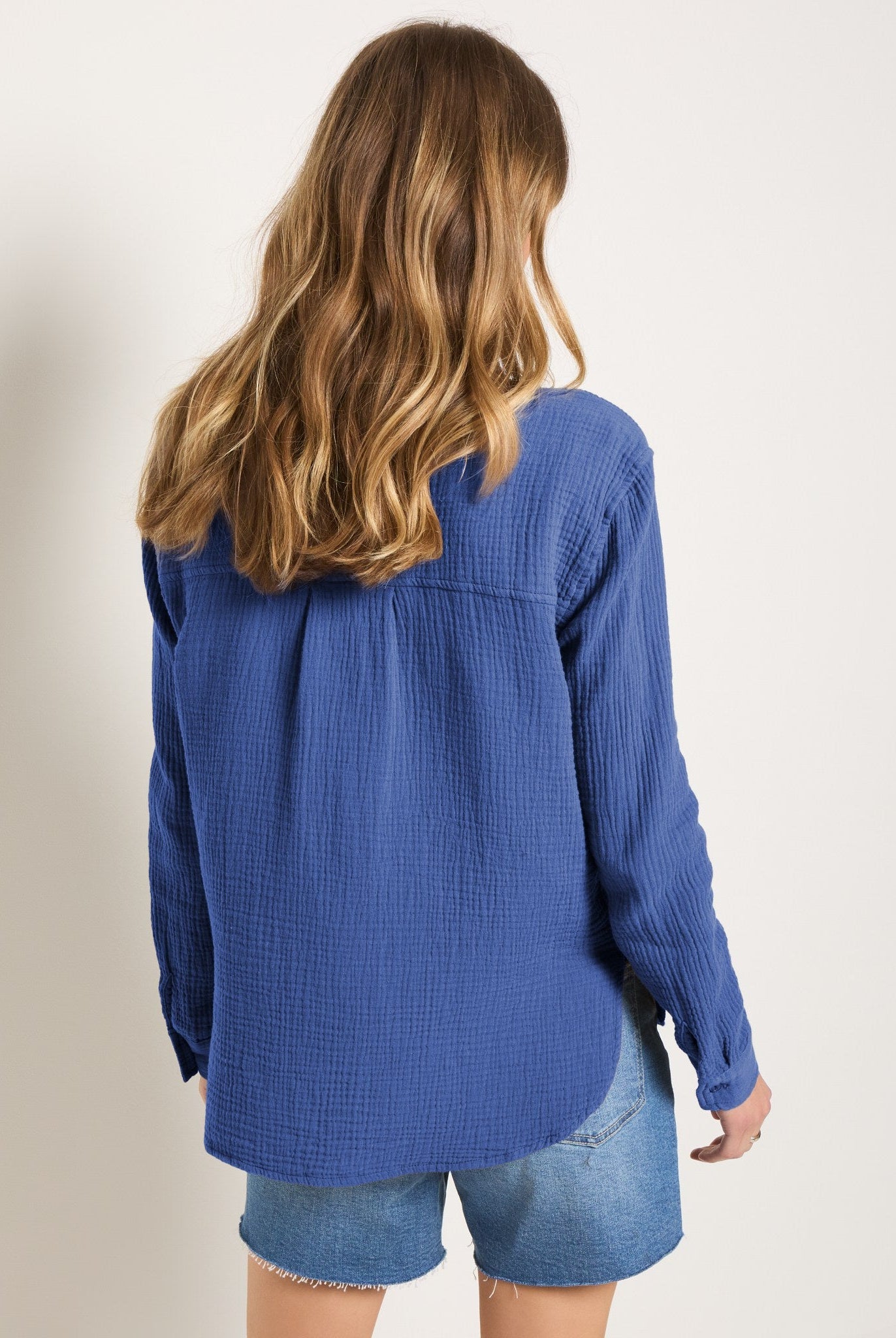 Clearwater $|& SEAS Whitecap Gauze Button Up Shirt - SOF Back