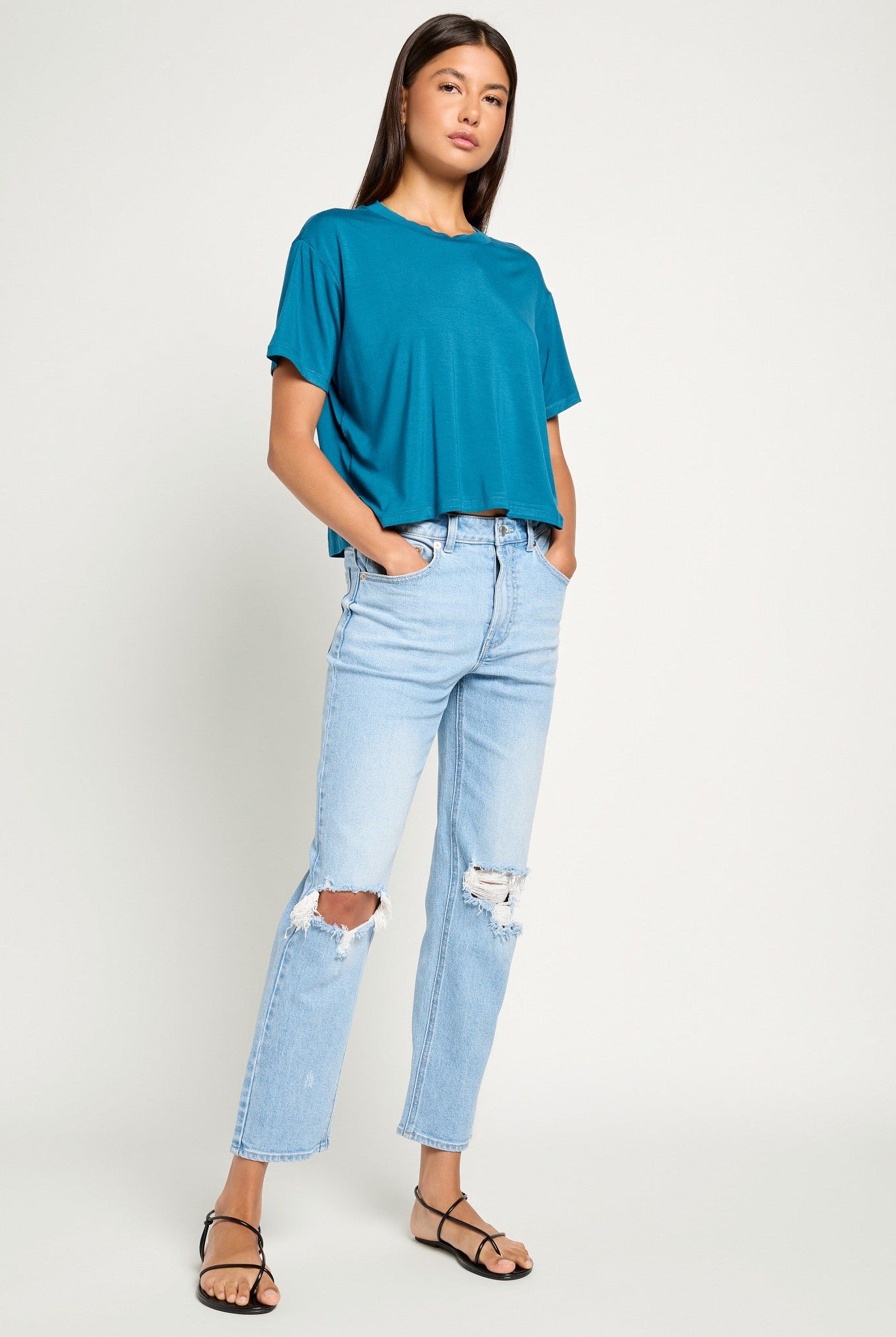 Deep Sea $|& SEAS Newport Cropped Tee - UGC On Fig