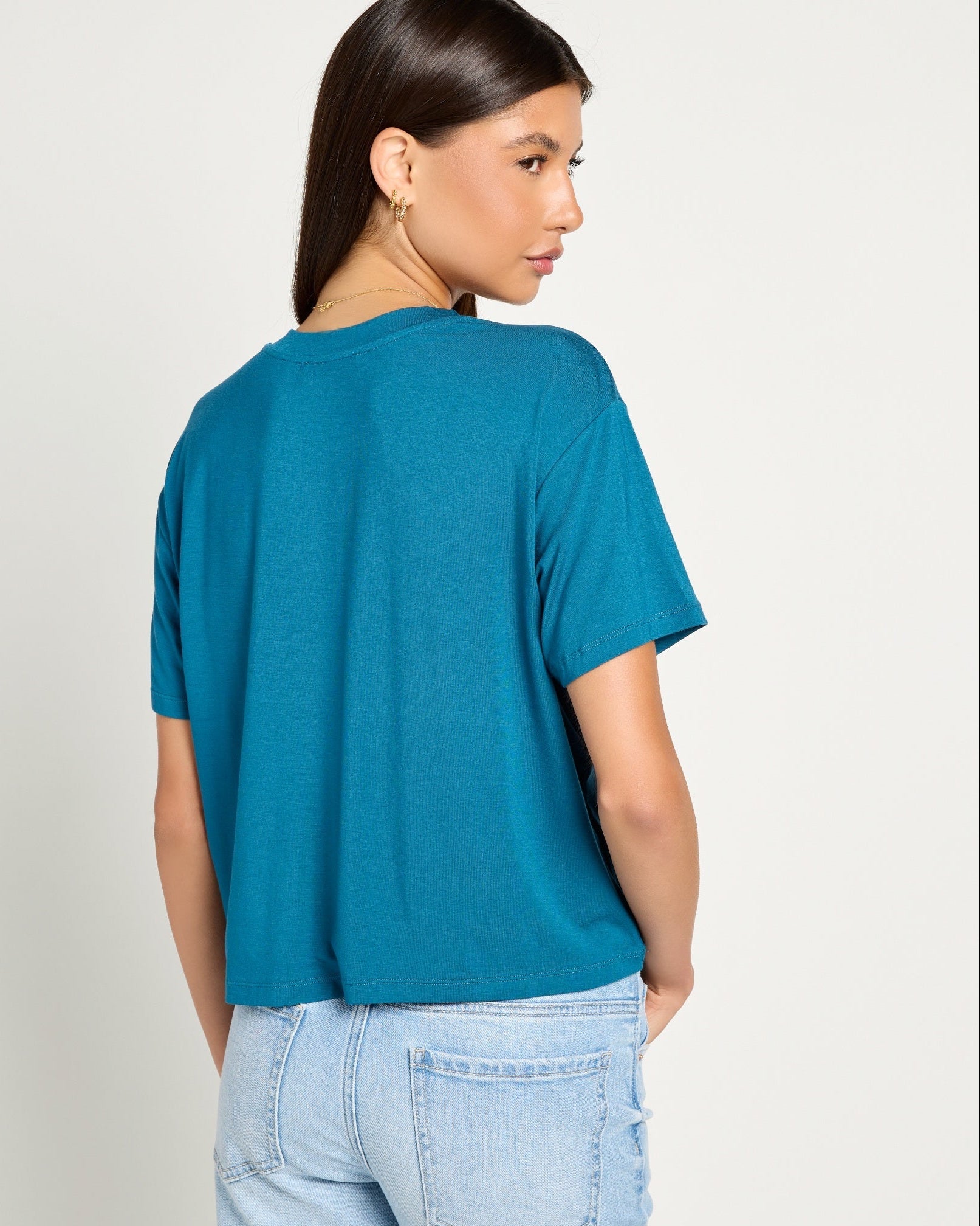Deep Sea $|& SEAS Newport Cropped Tee - SOF Back