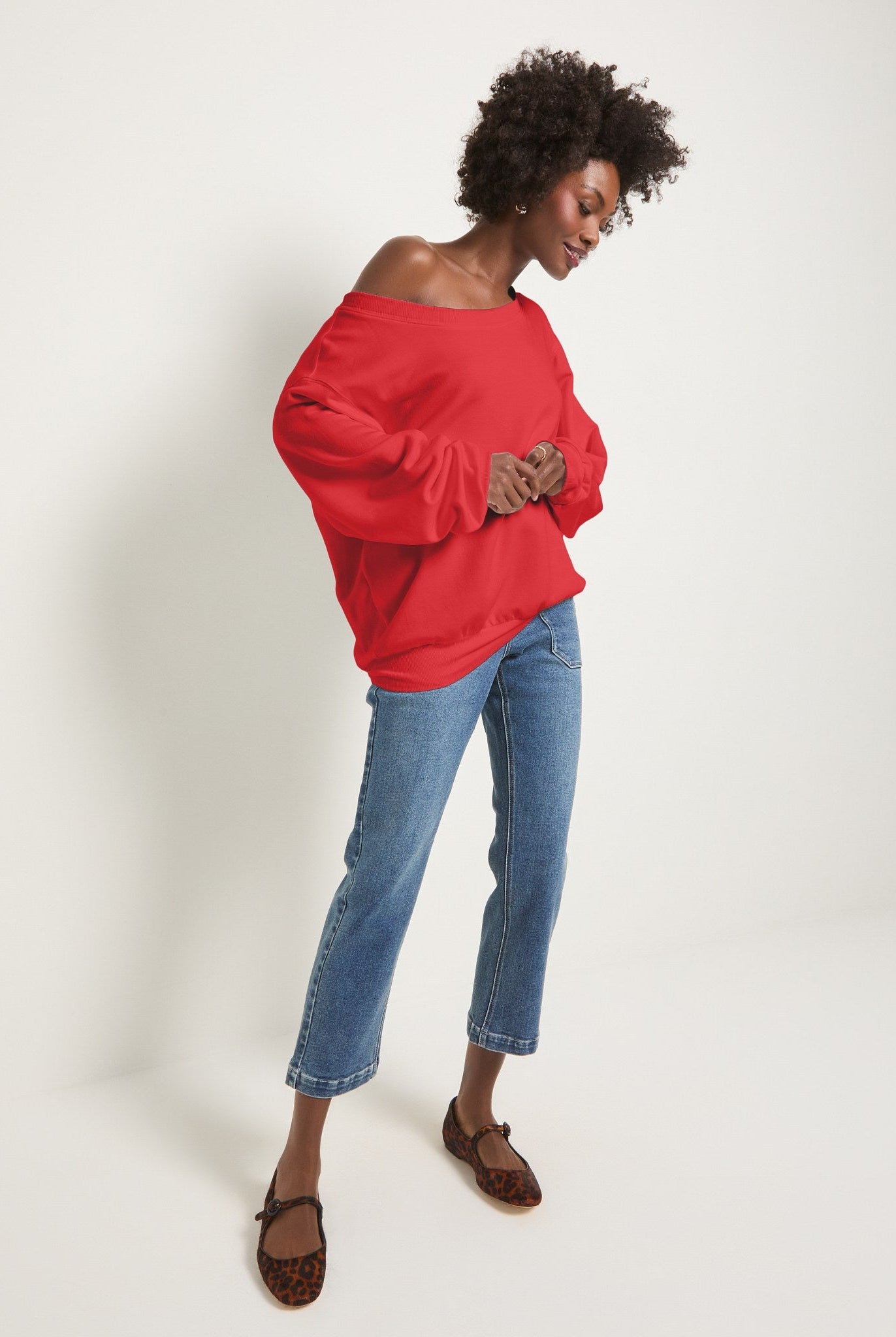 Pomegranate $|& SEAS Brooksville One Shoulder Sweatshirt - UGC On Fig