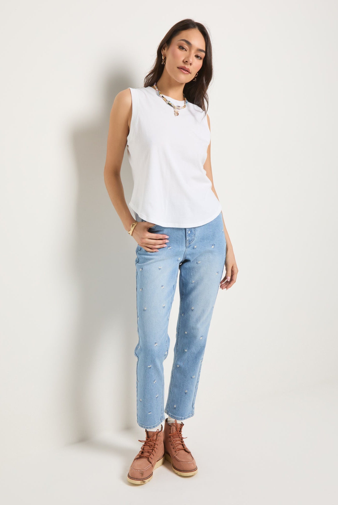 White $|& SEAS Sunrise Tank - UGC On Fig