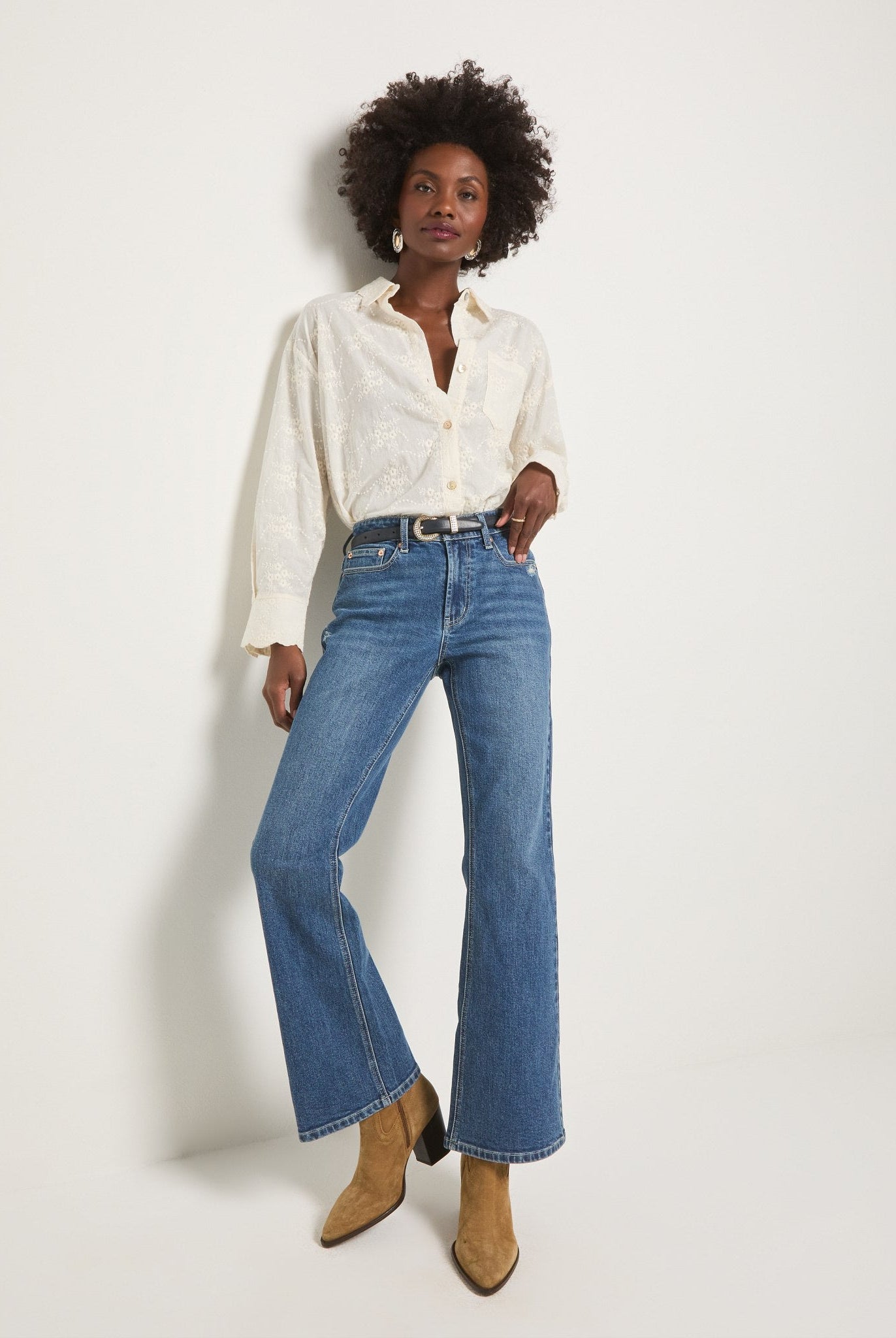 Cream $|& SEAS Radiance Eyelet Shirt - UGC On Fig