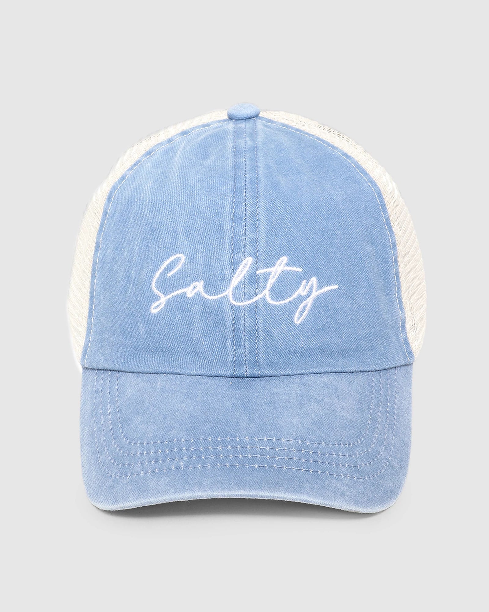 Denim Blue $|& David & Young Salty Mesh Back Baseball Cap - VOF Detail