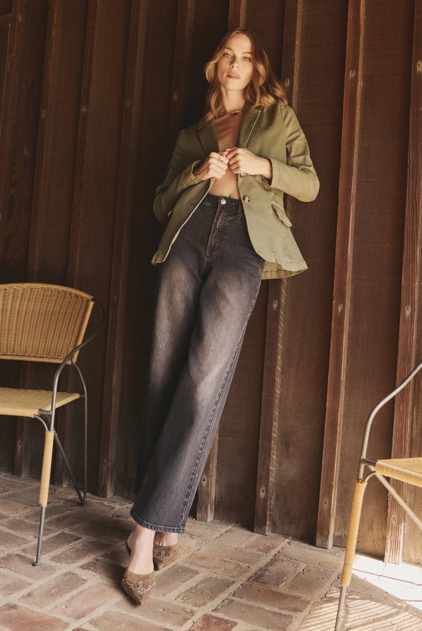 Midnight $|& SEAS Saltwater Wide Leg Jean - SOF Side