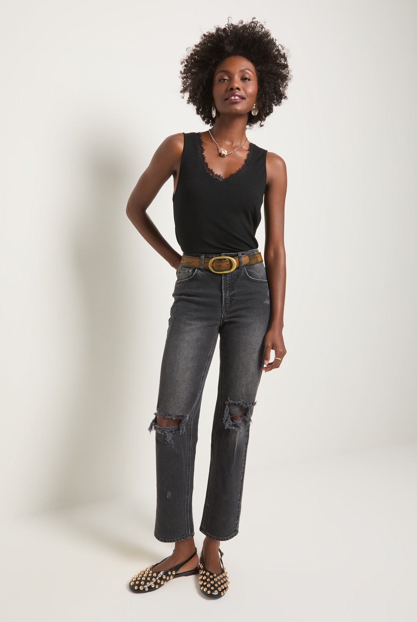 Midnight $|& SEAS Bray Straight Distressed Jean - UGC On Fig