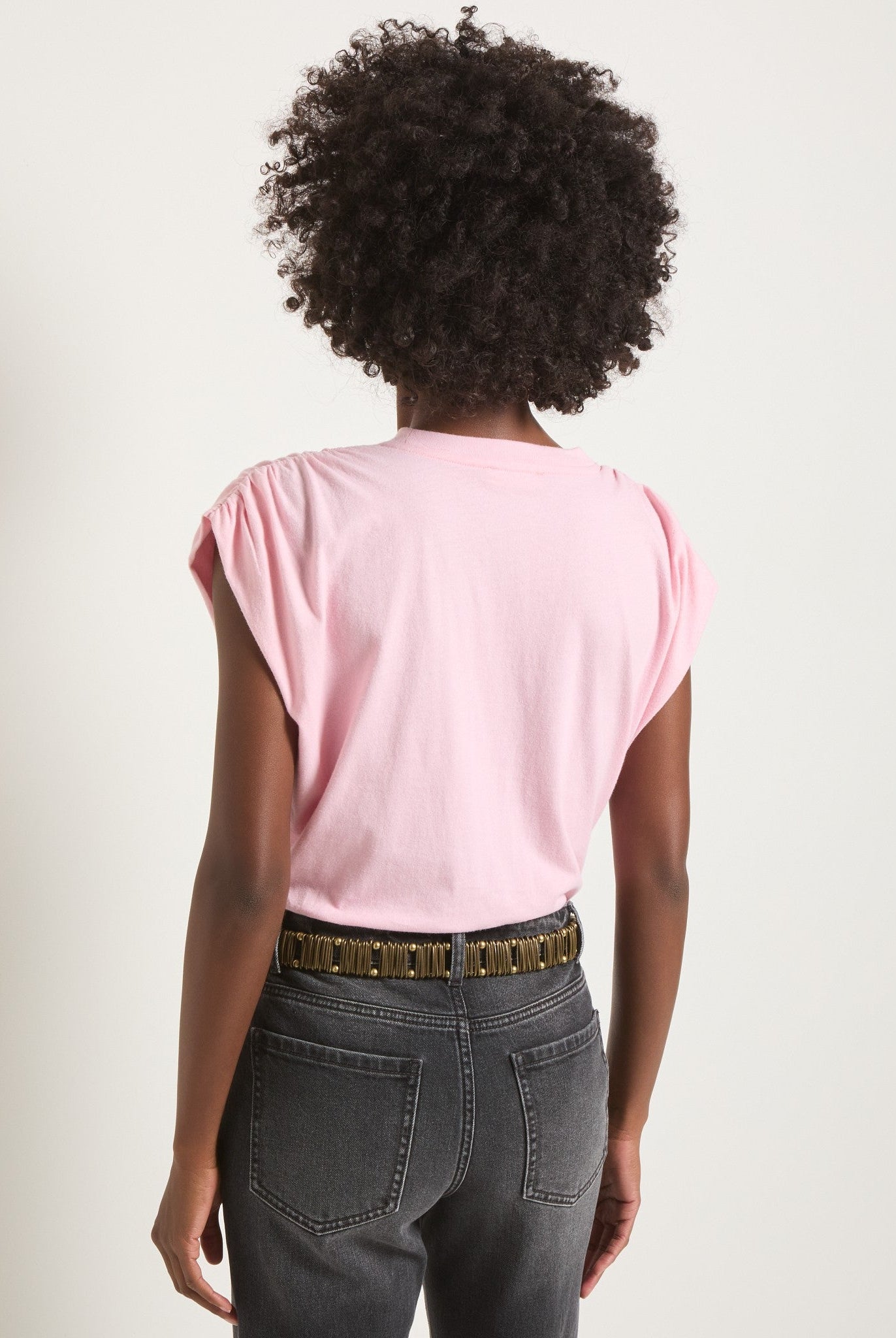 Tea Rose $|& SEAS Bloom Ruched Shoulder Tee - SOF Back