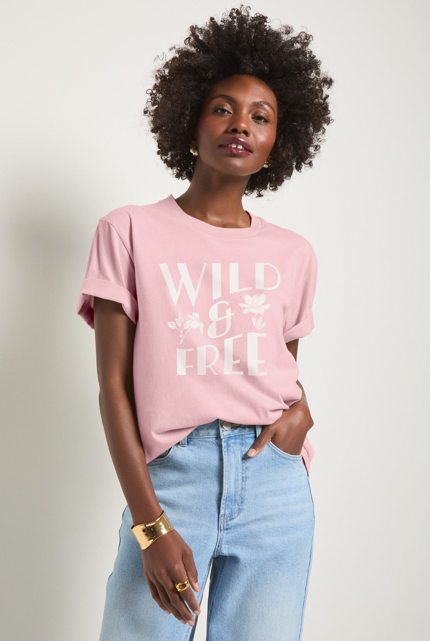 Tea Rose $|& SEAS Wild & Free Tides Graphic Tee - SOF Front