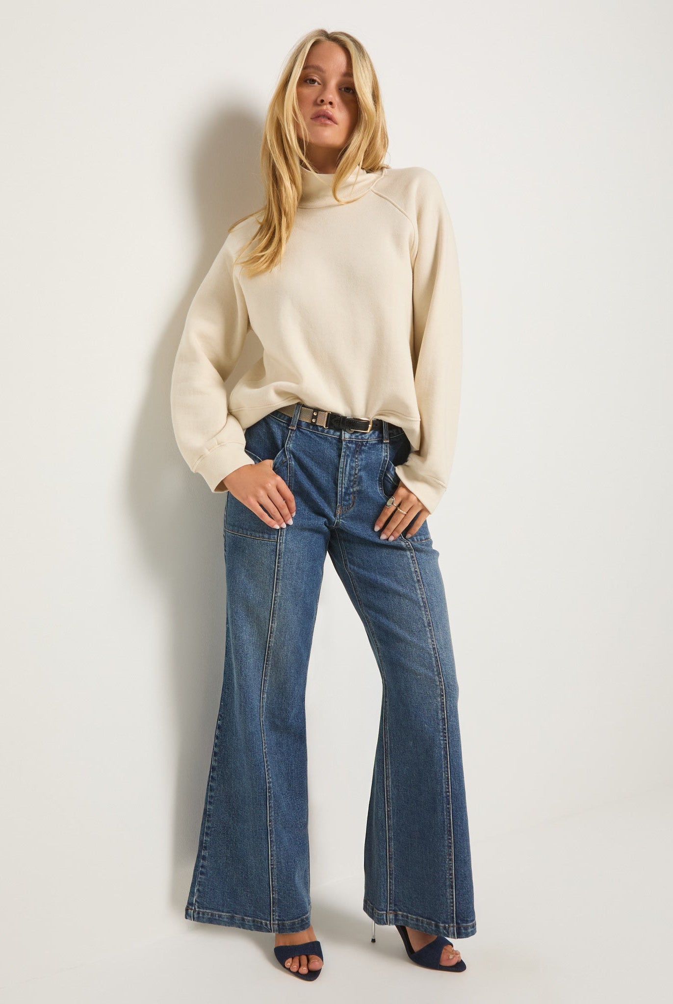 Cream $|& SEAS Sunrise Mock Neck Sweatshirt - UGC On Fig