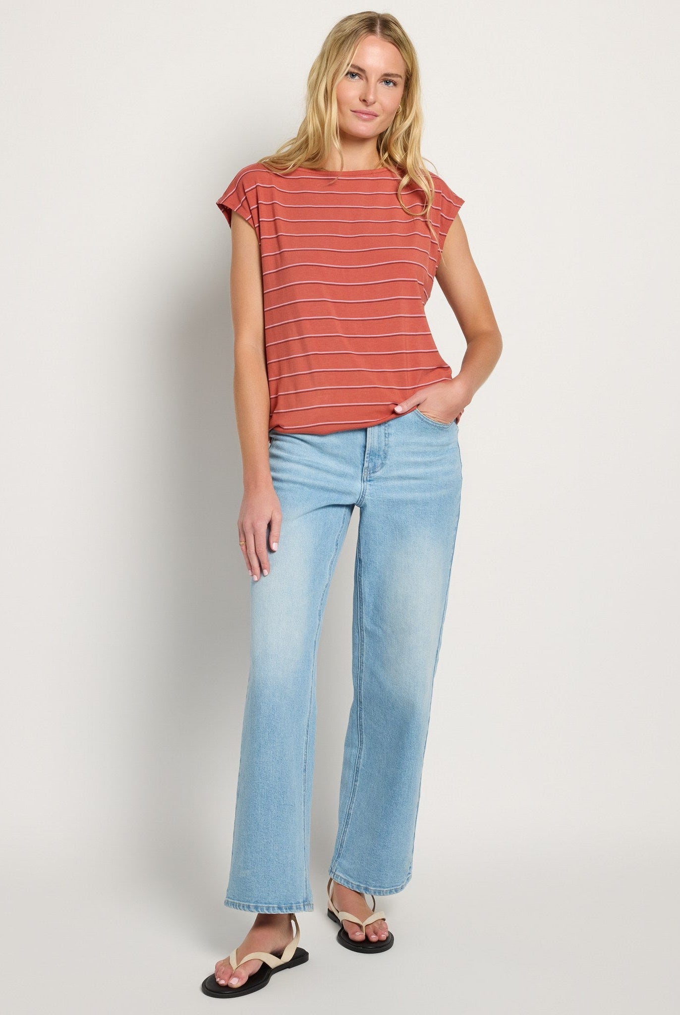 Burlwood Stripe $|& SEAS Brentwood Boat Neck Stripe Top - UGC On Fig