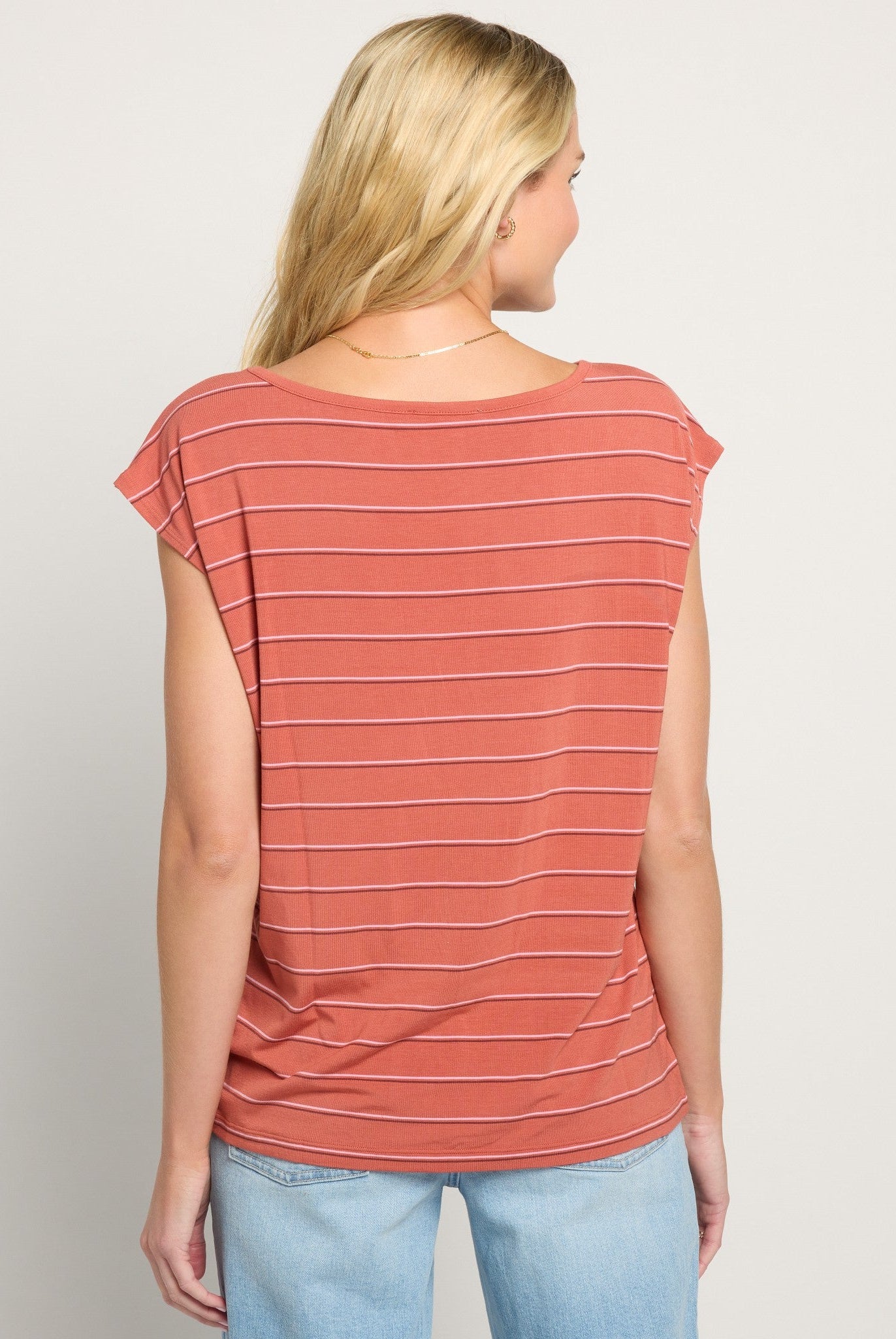 Burlwood Stripe $|& SEAS Brentwood Boat Neck Stripe Top - SOF Back