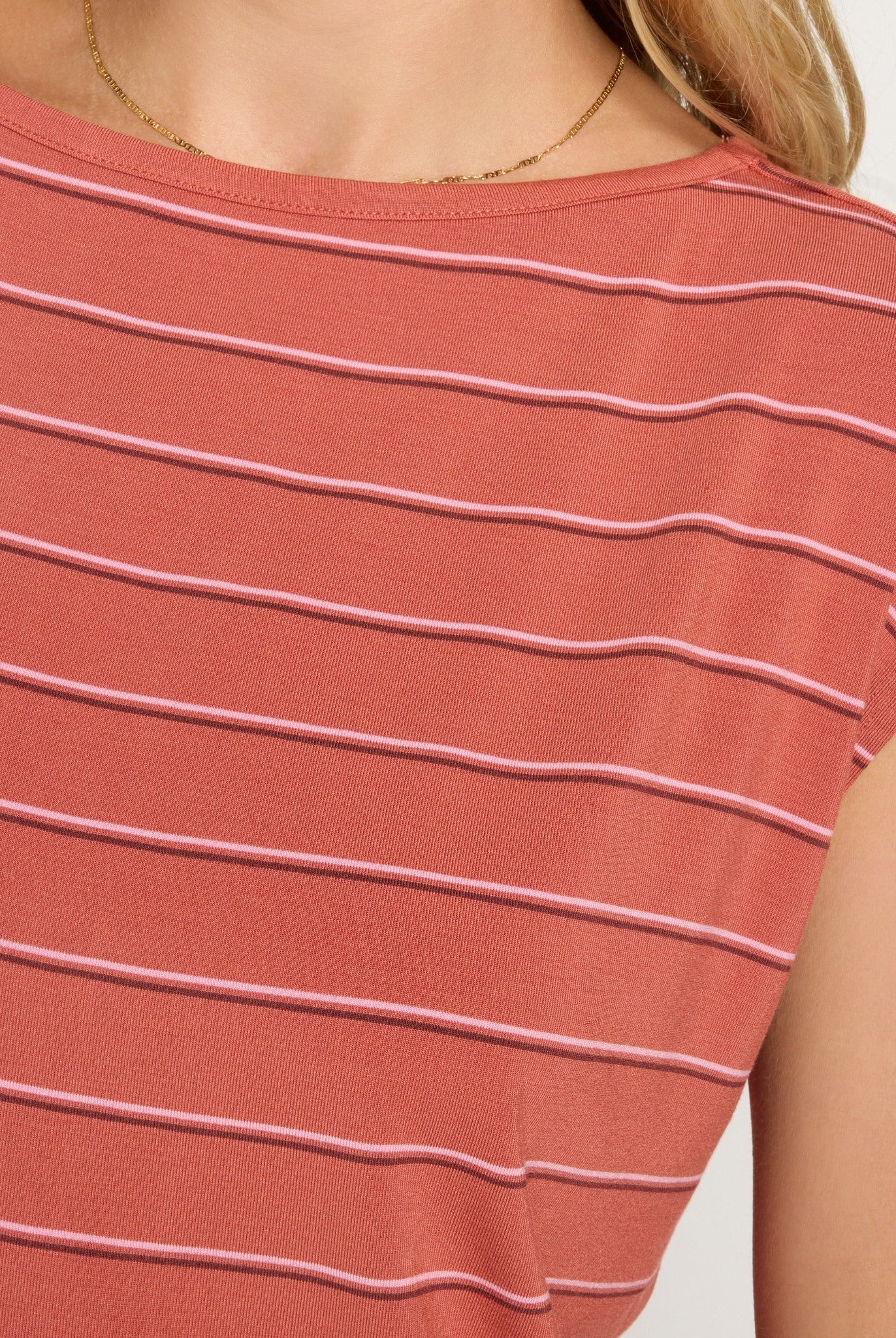 Burlwood Stripe $|& SEAS Brentwood Boat Neck Stripe Top - SOF Full Front