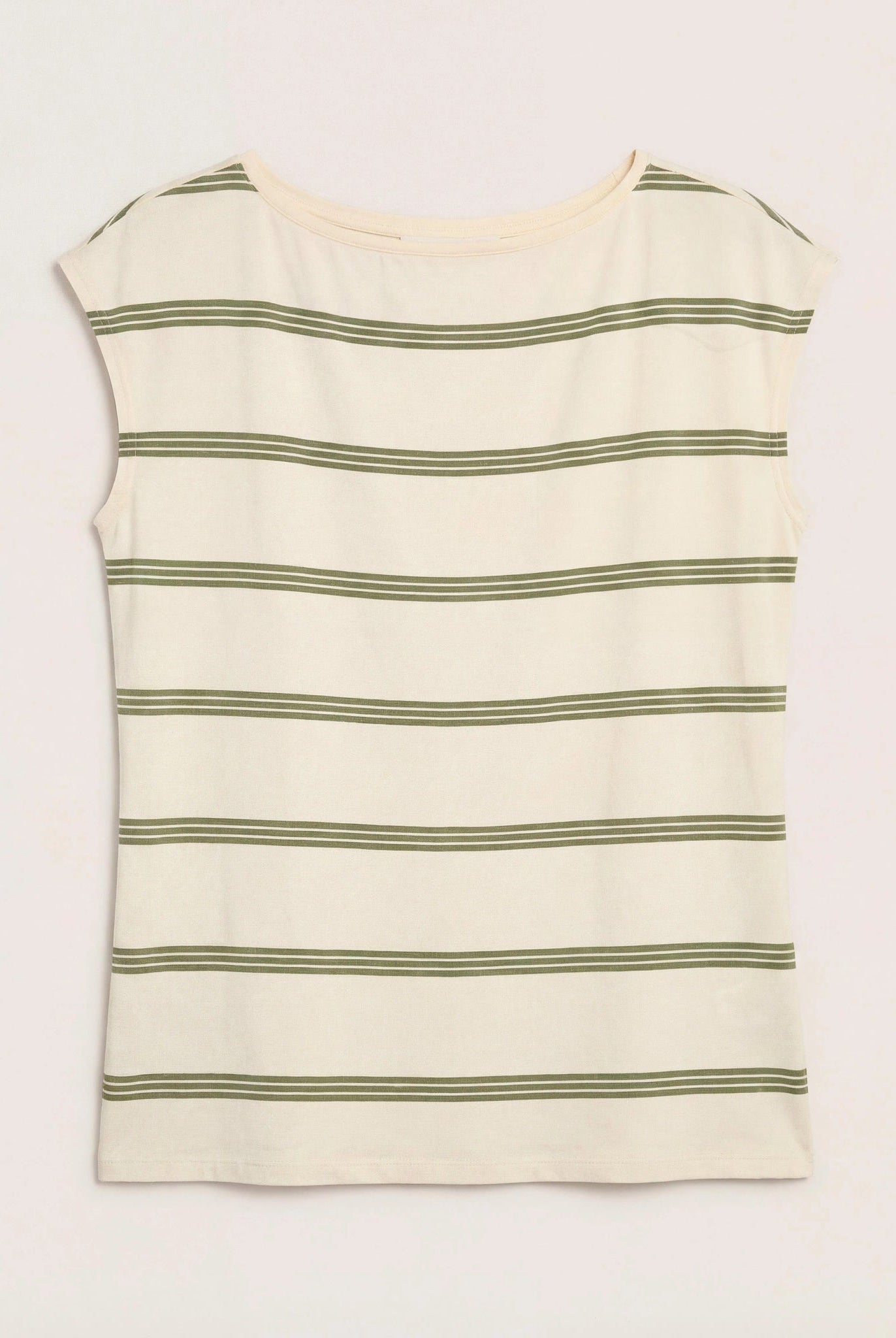 Cream Stripe $|& SEAS Brentwood Boat Neck Stripe Top - Hanger Detail