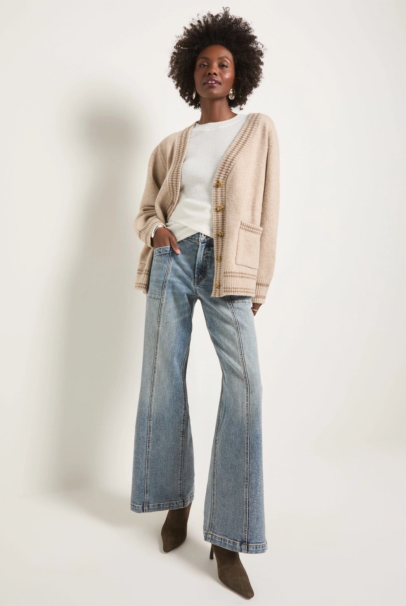 Heather Cream $|& SEAS Island Cardigan - UGC On Fig