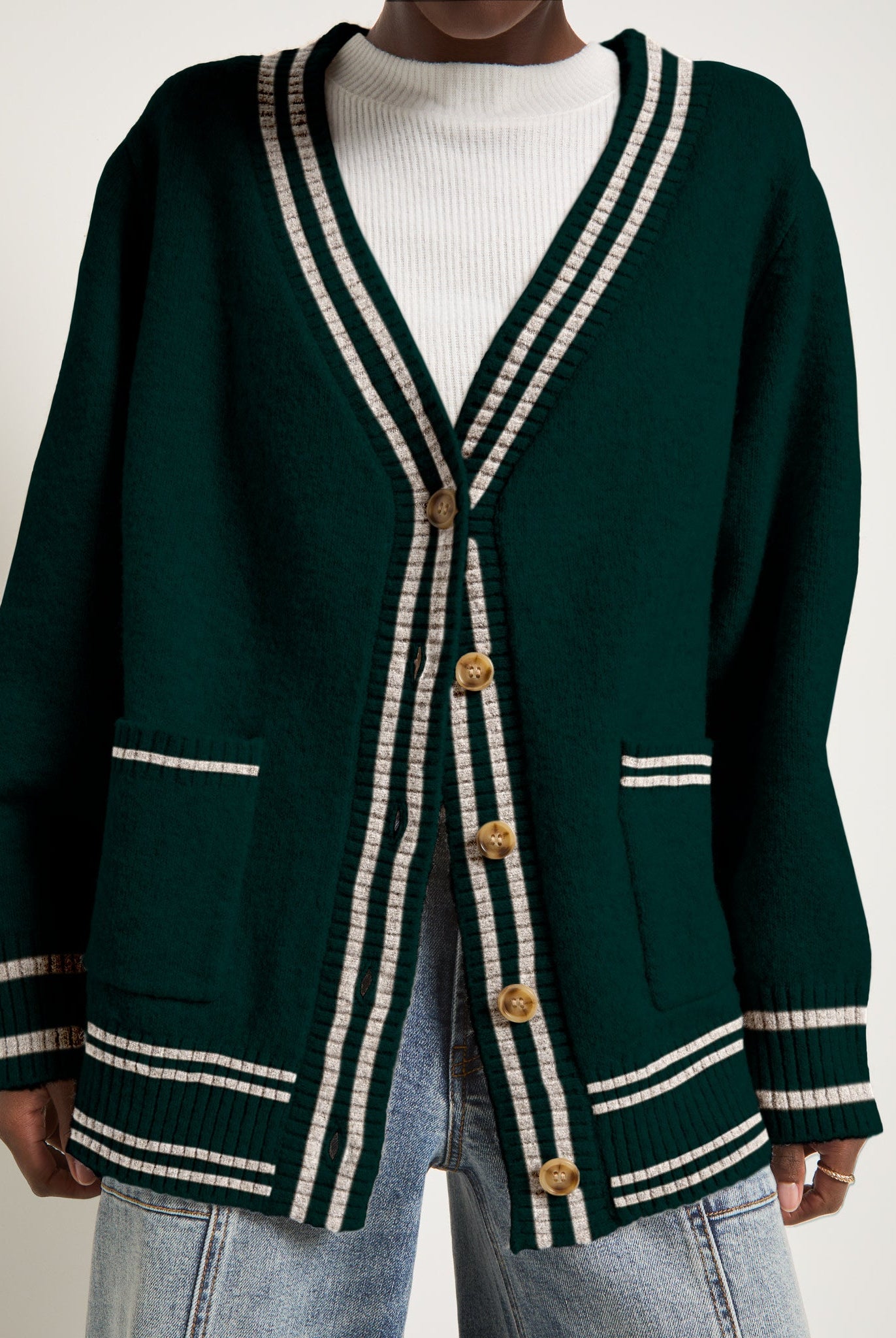 Heather Pinecrest $|& SEAS Island Cardigan - SOF Full Front