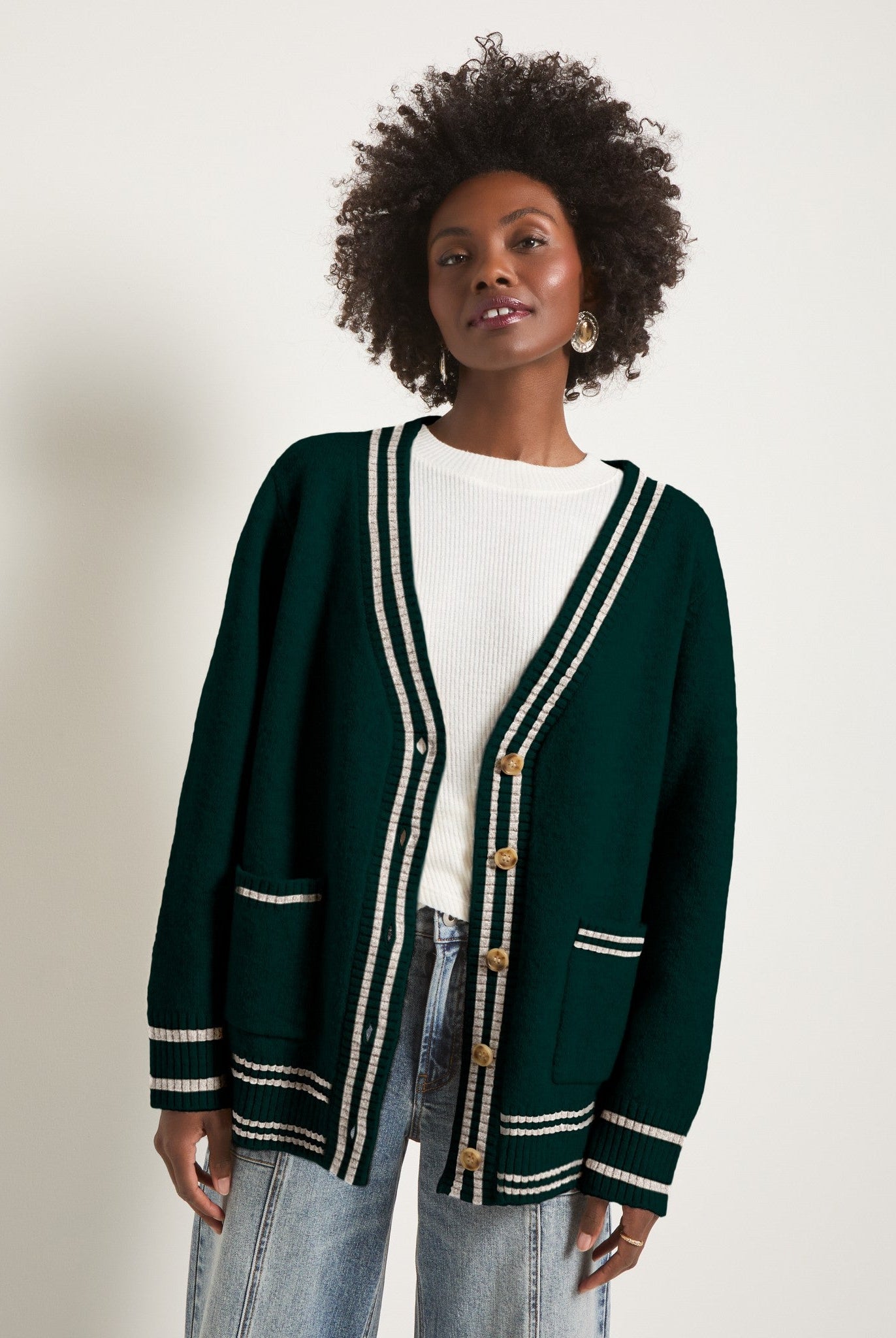Heather Pinecrest $|& SEAS Island Cardigan - SOF Front