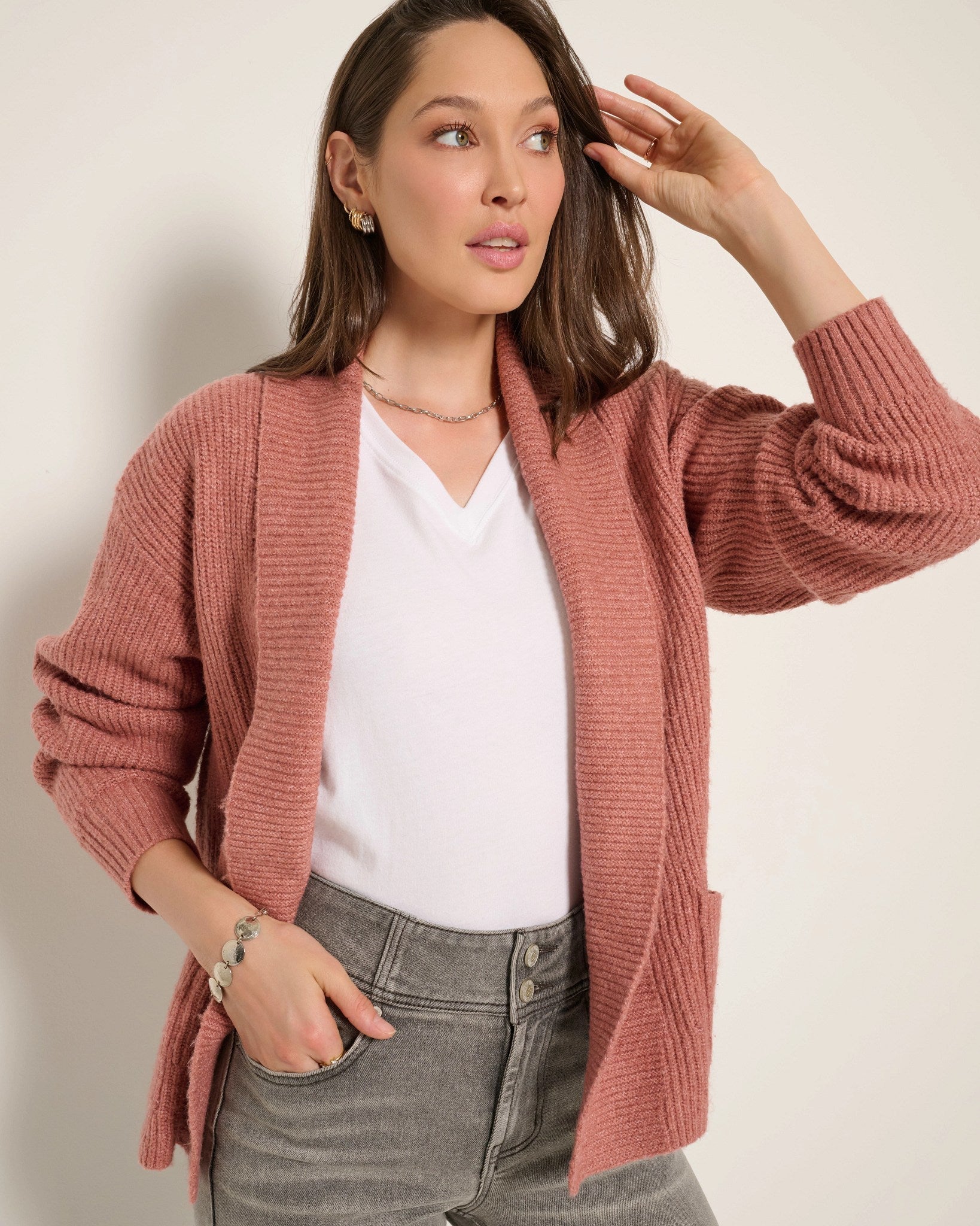 Heather Cedar $|& SEAS Emerald Cardigan - SOF Full Front