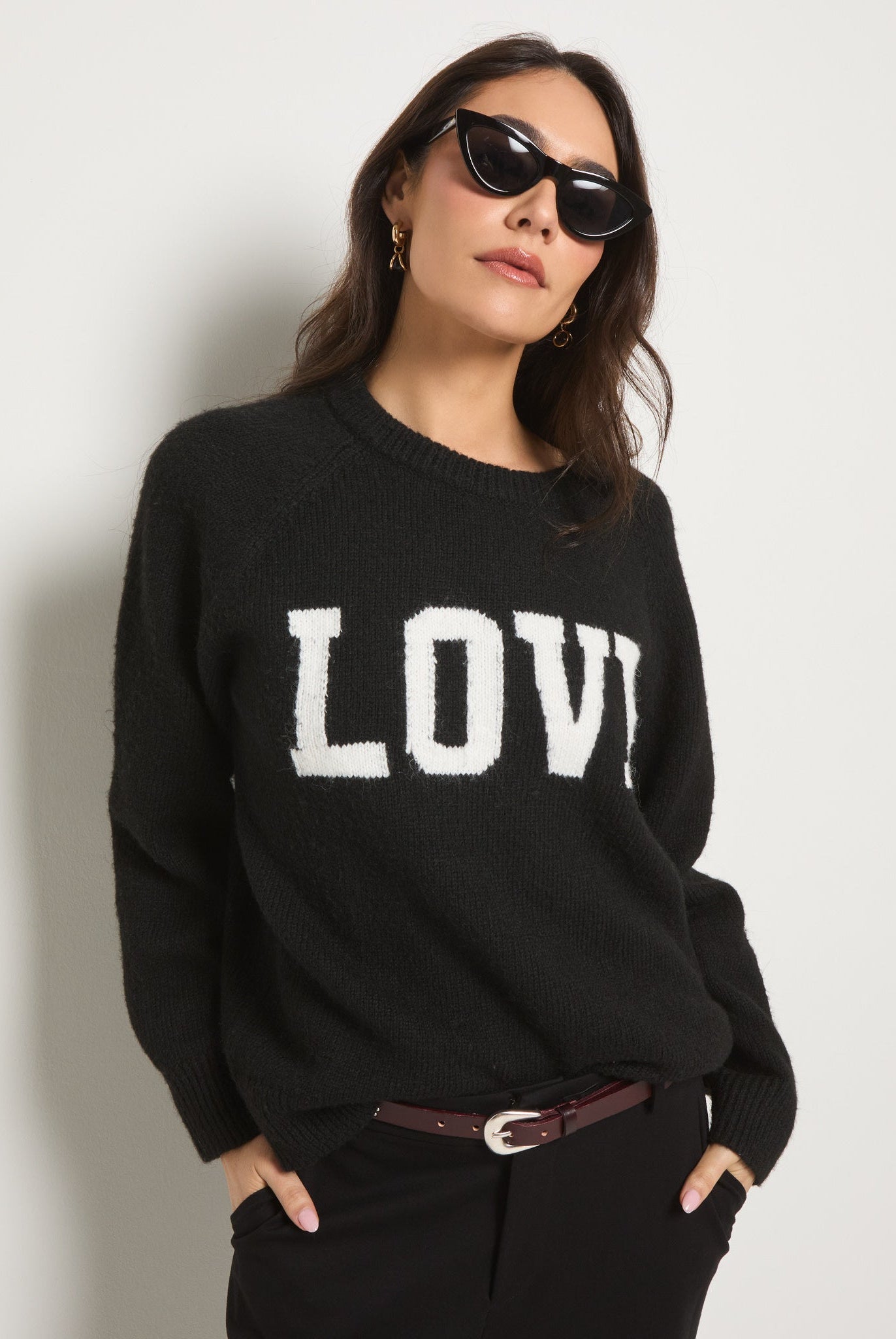 Black $|& SEAS Love Sweater - SOF Full Front
